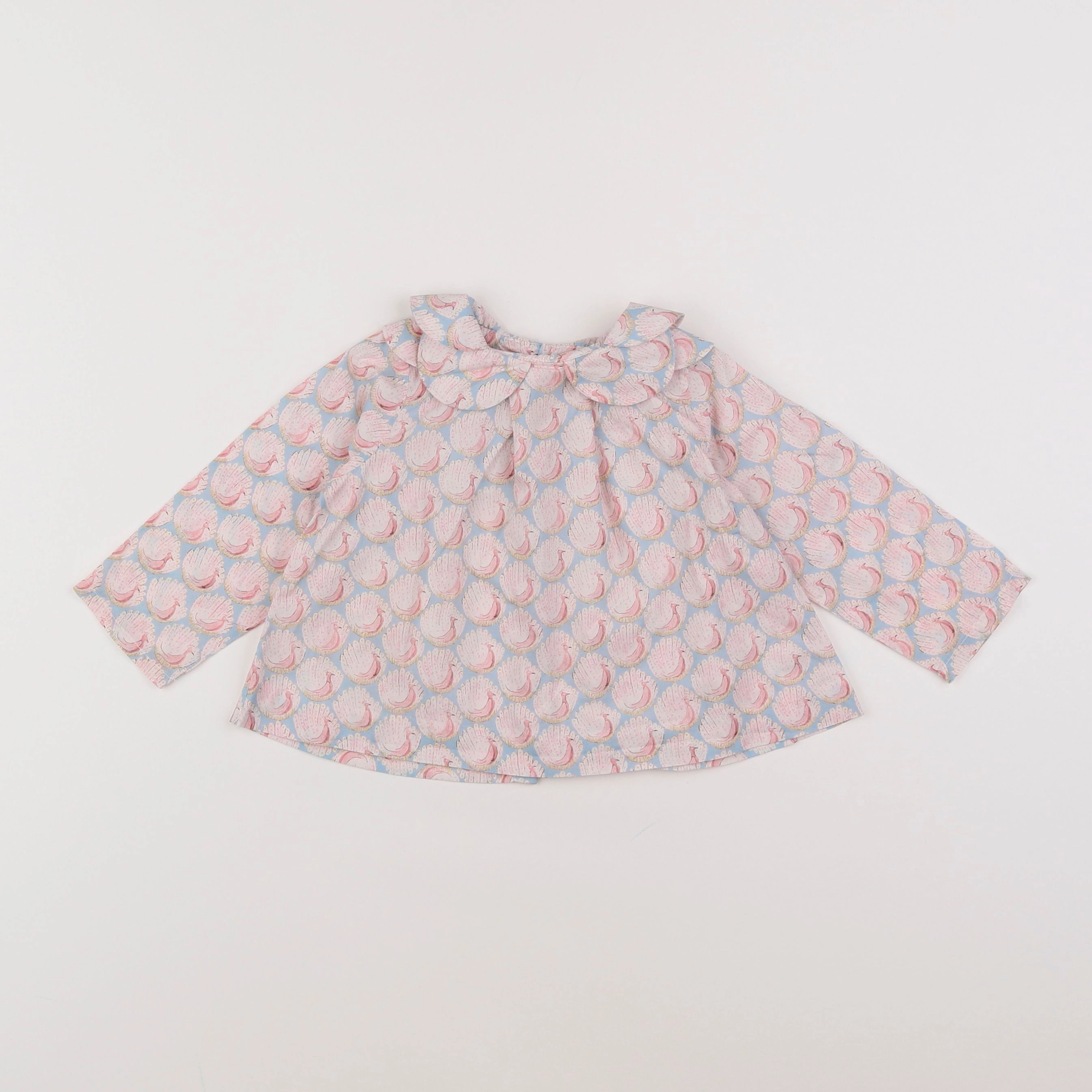 Jacadi - blouse bleu - 12 mois