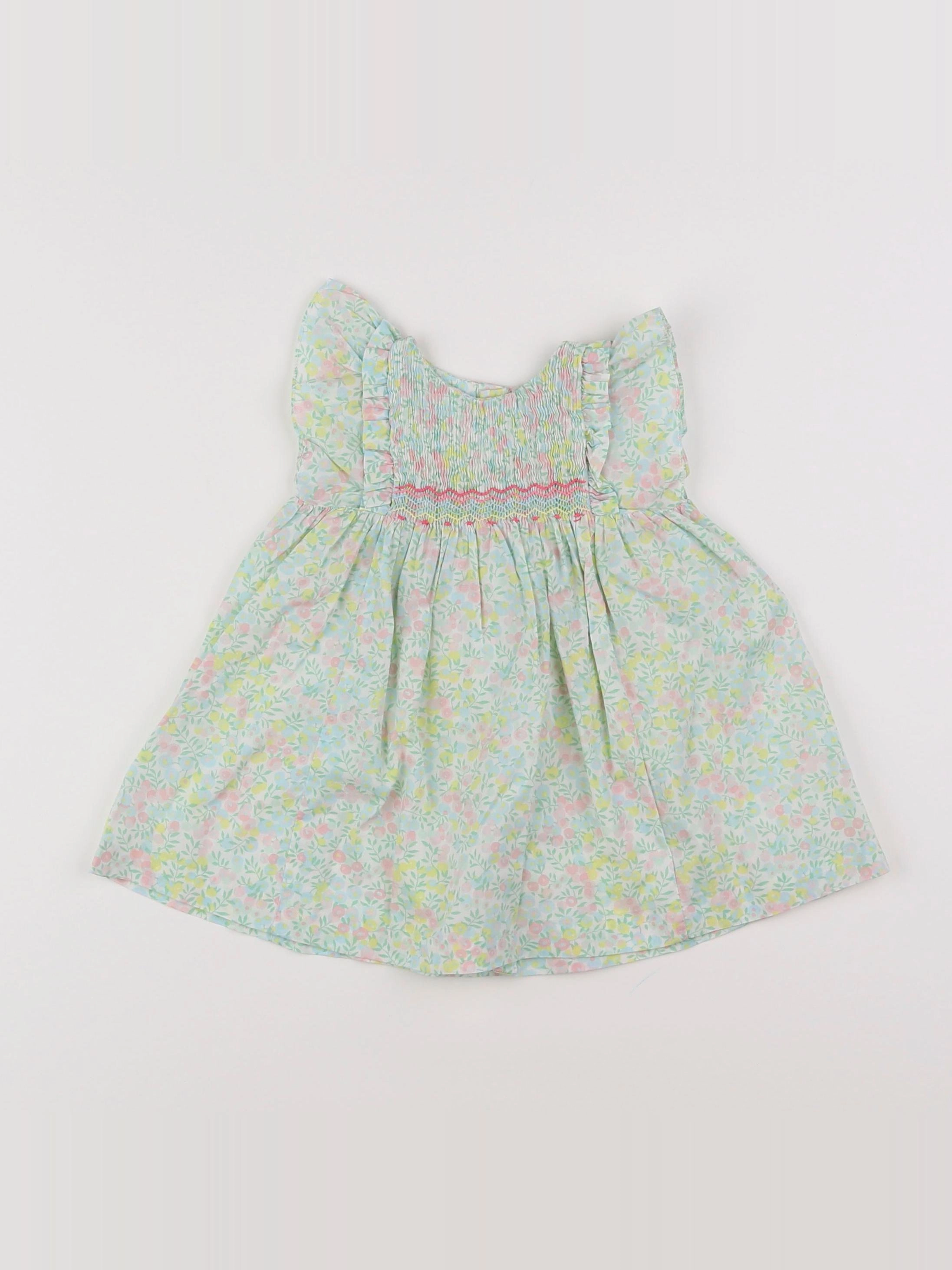Jacadi - robe liberty vert - 6 mois