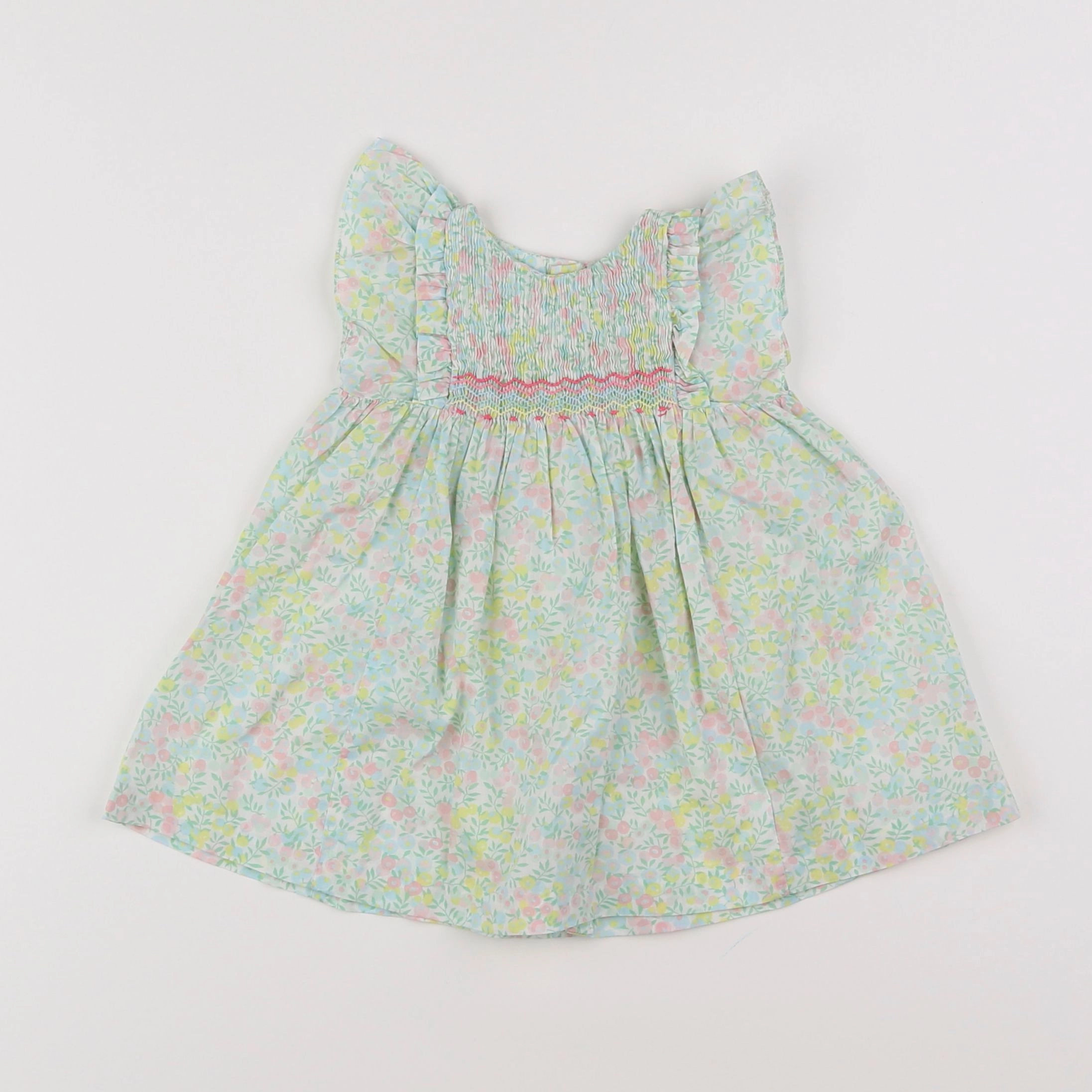 Jacadi - robe liberty vert - 6 mois
