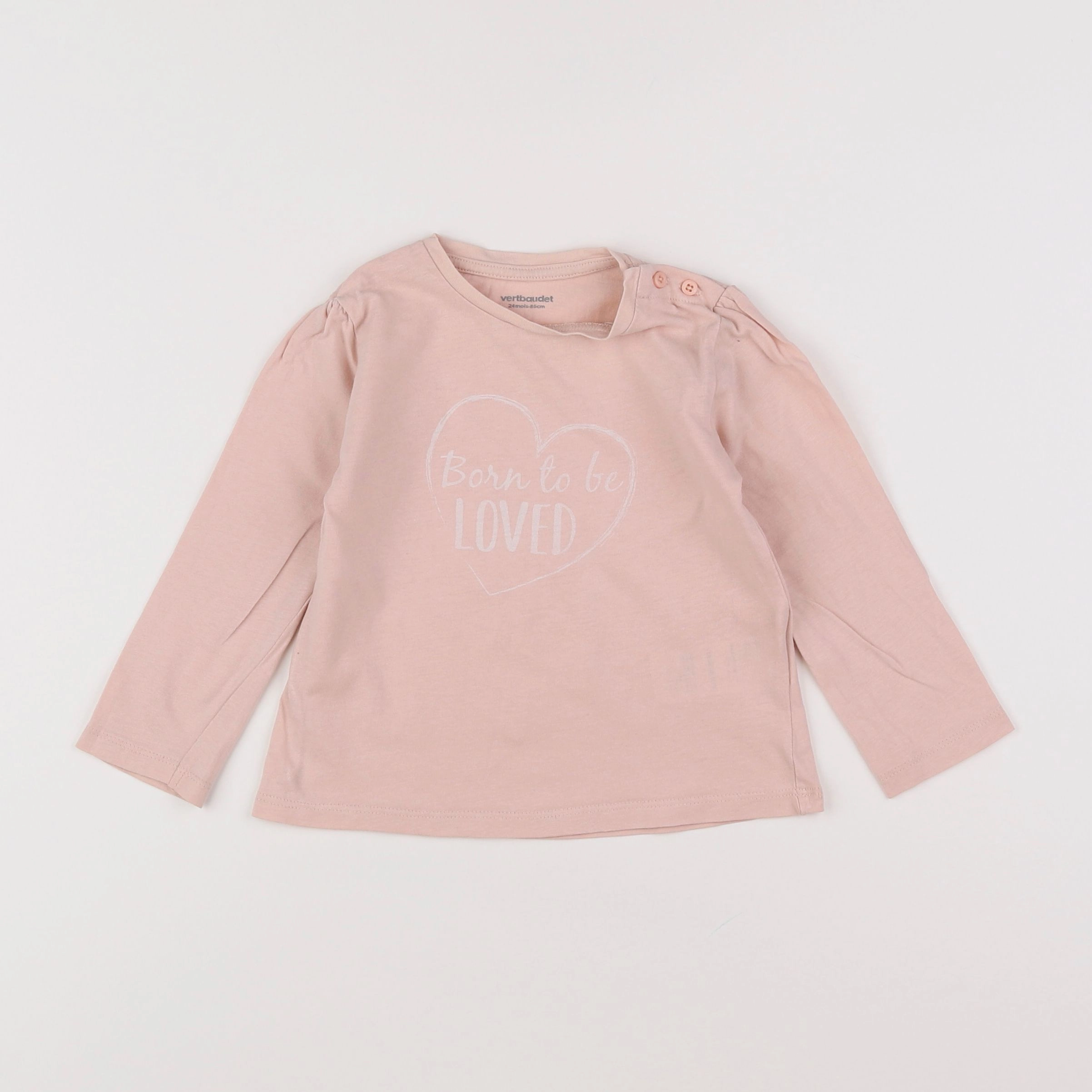 Vertbaudet - tee-shirt rose - 2 ans