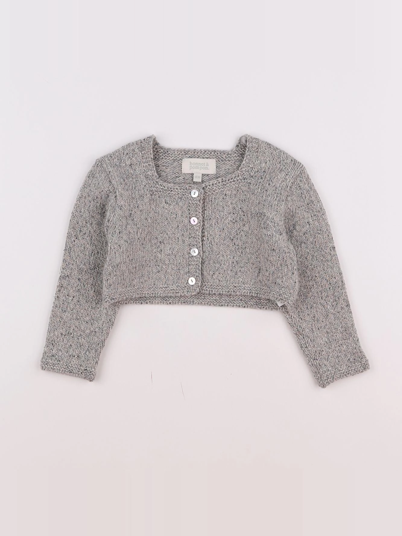 Bonnet à Pompon - gilet beige - 18 mois