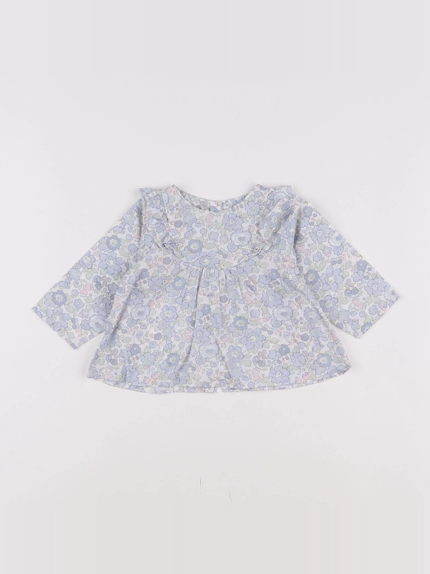 Jacadi - blouse liberty bleu, blanc - 6 mois