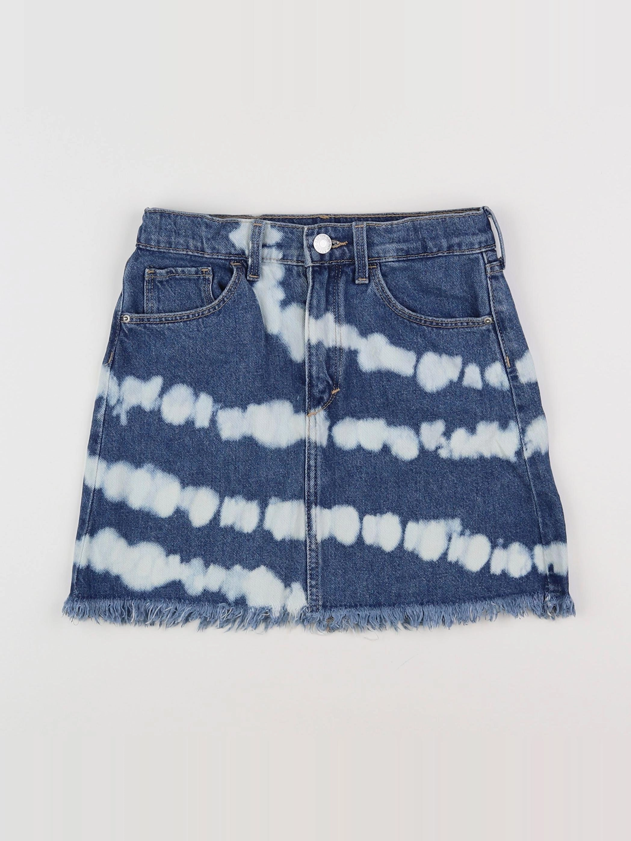 H&M - jupe bleu, blanc - 9/10 ans