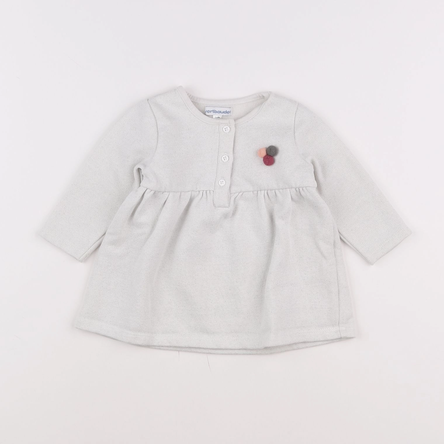 Vertbaudet - robe argent, gris - 12 mois
