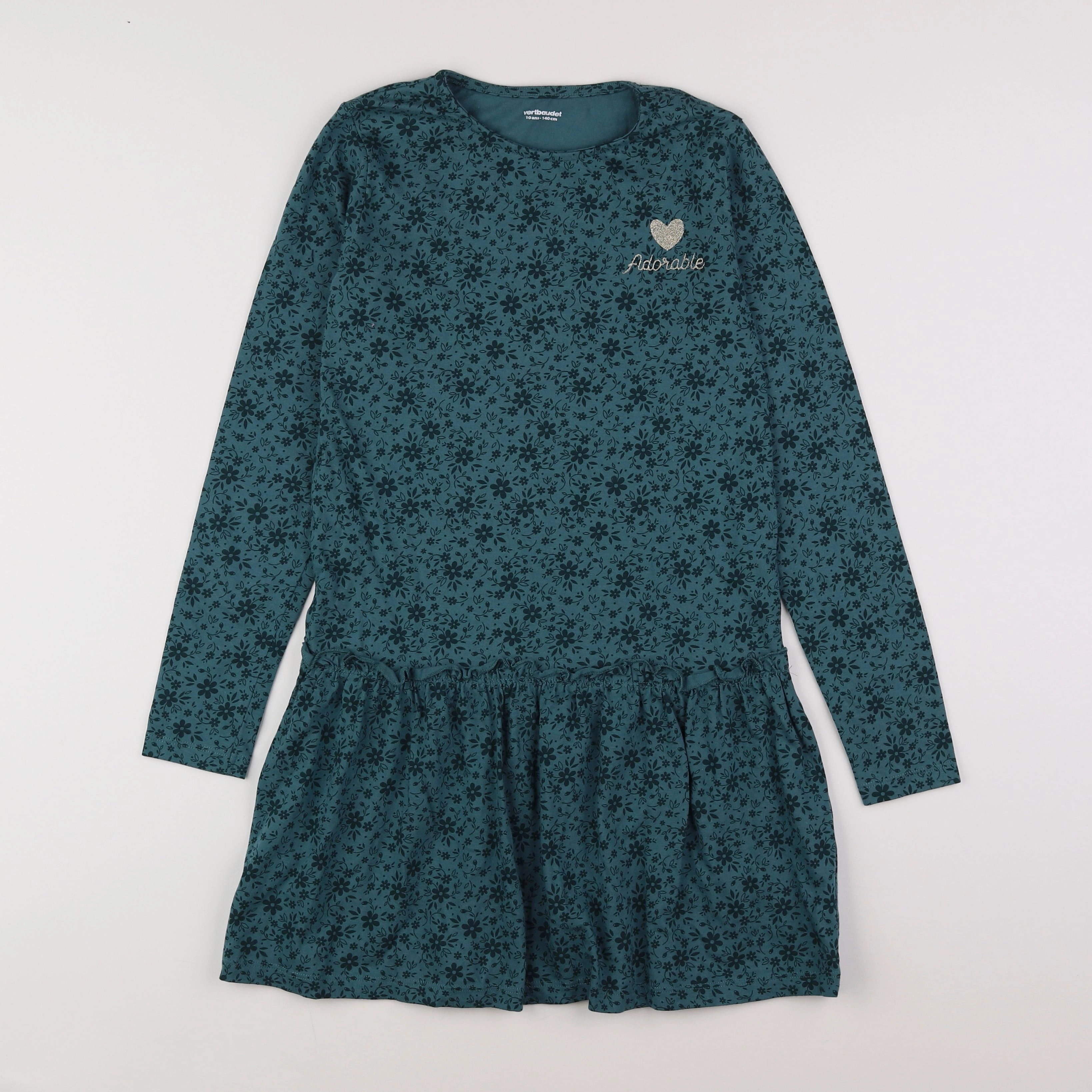 Vertbaudet - robe bleu, or - 10 ans