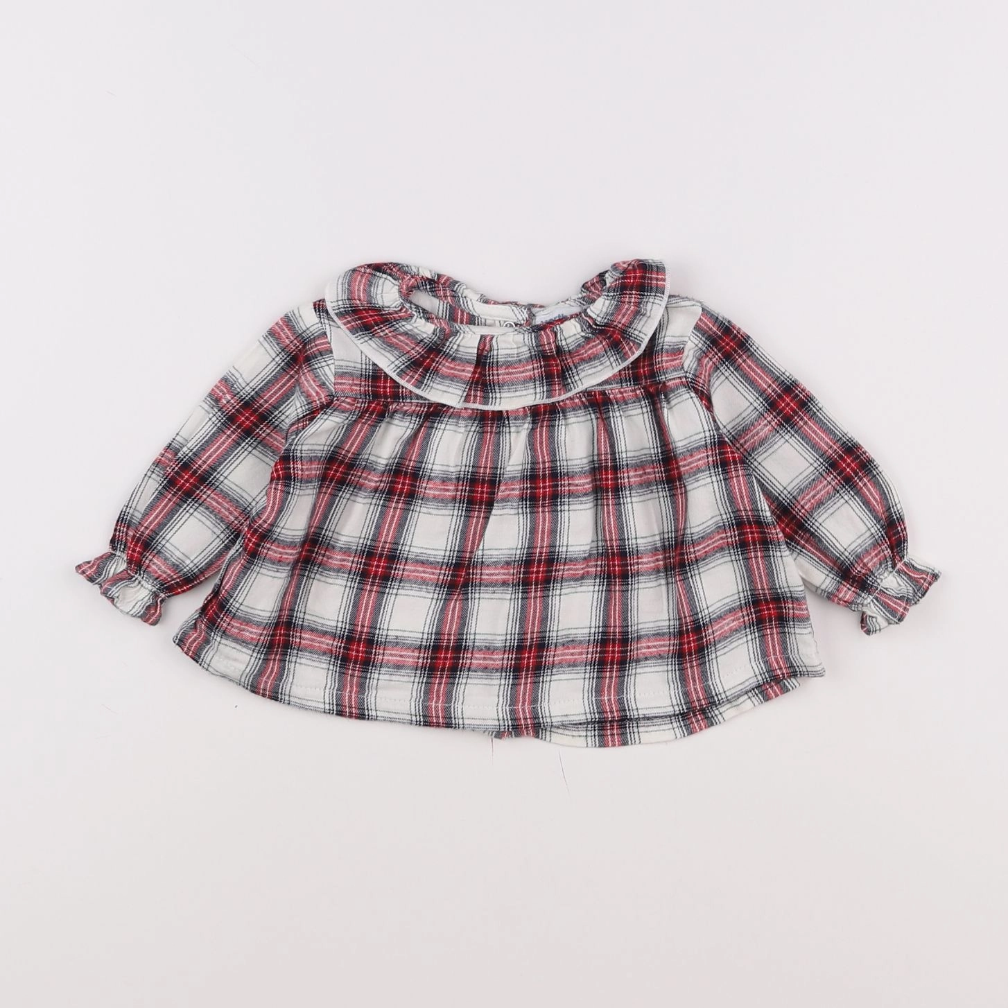 Vertbaudet - blouse blanc, rouge - 3 mois