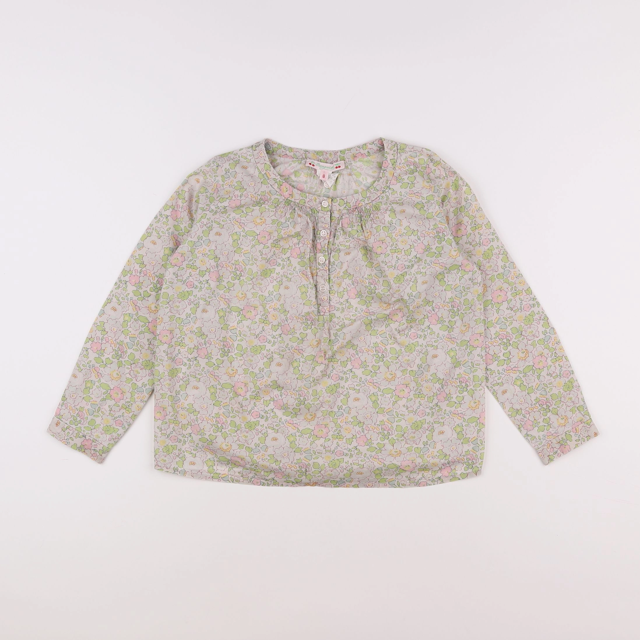 Bonpoint - blouse vert, rose - 8 ans