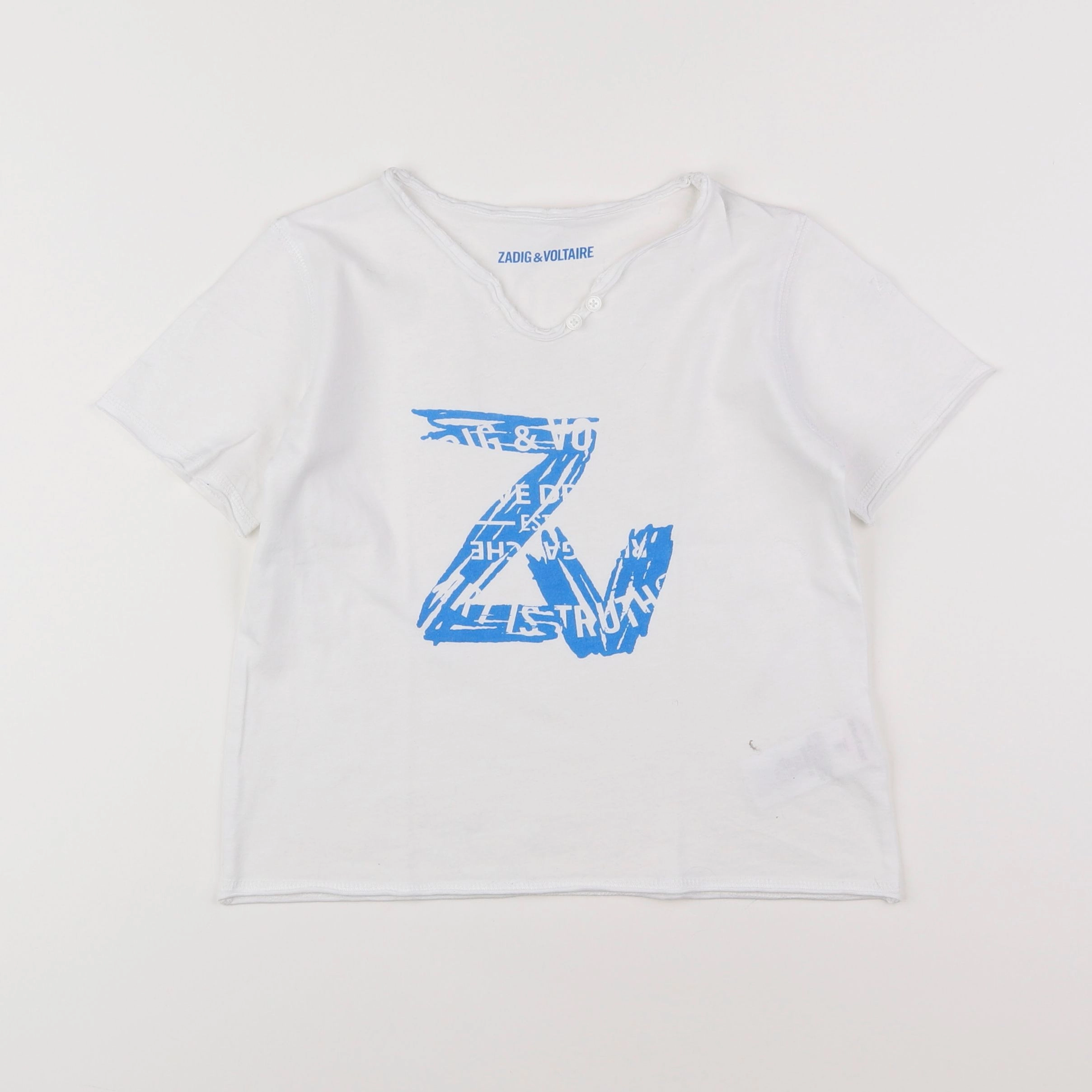 Zadig & Voltaire - tee-shirt blanc, bleu - 6 ans