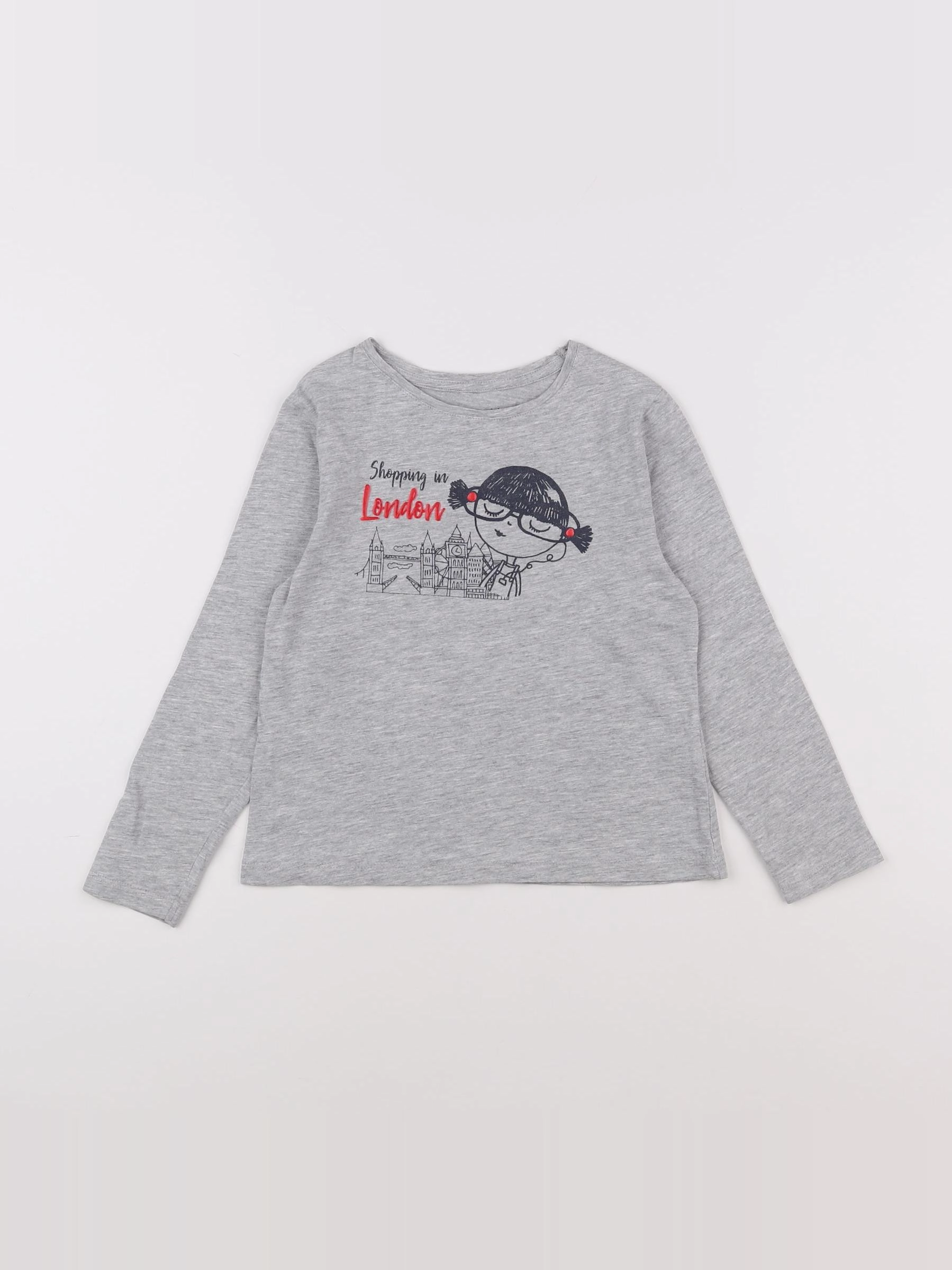 Vertbaudet - tee-shirt gris, multicolore - 6 ans