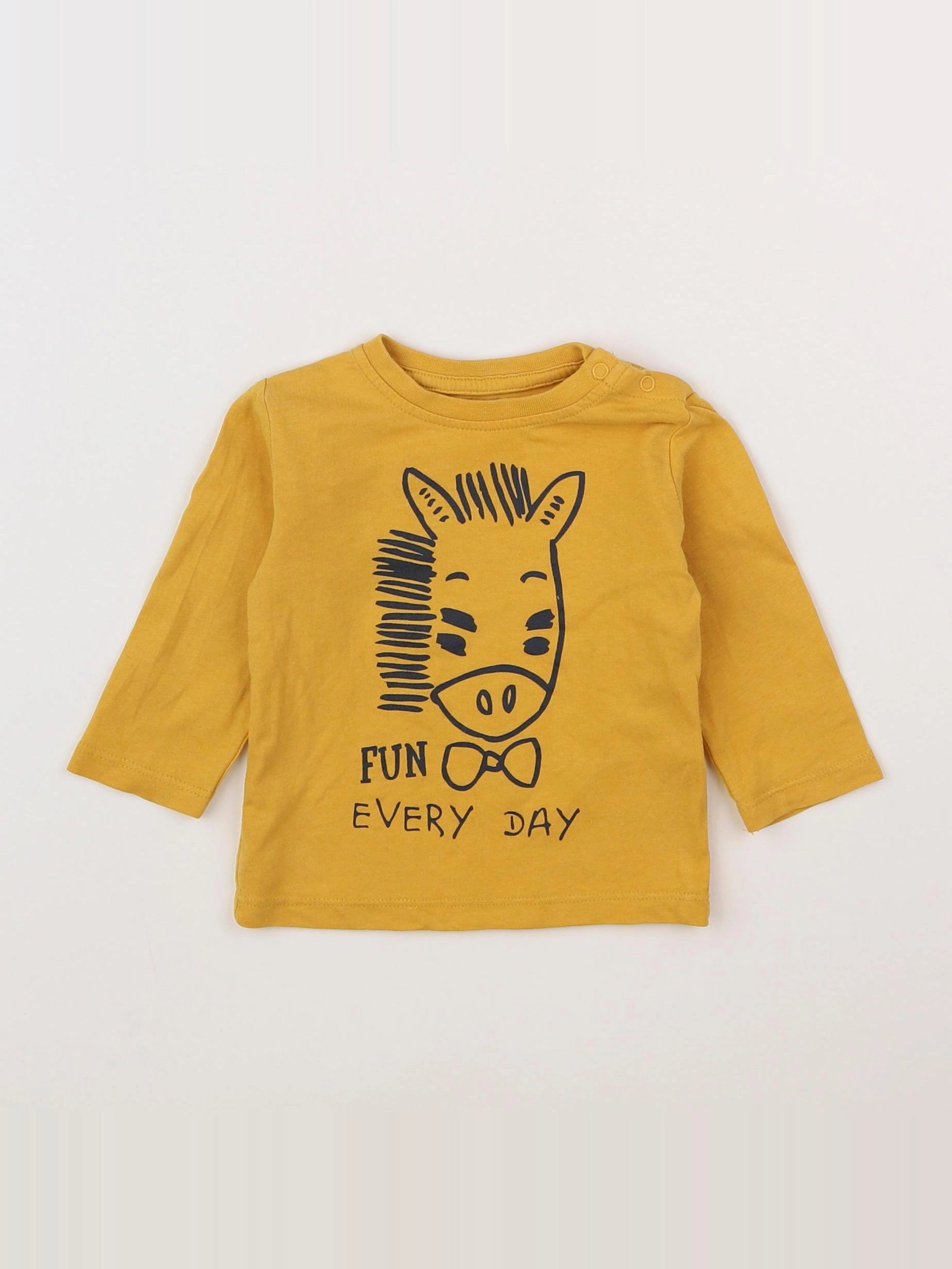 Vertbaudet - tee-shirt jaune - 3 mois