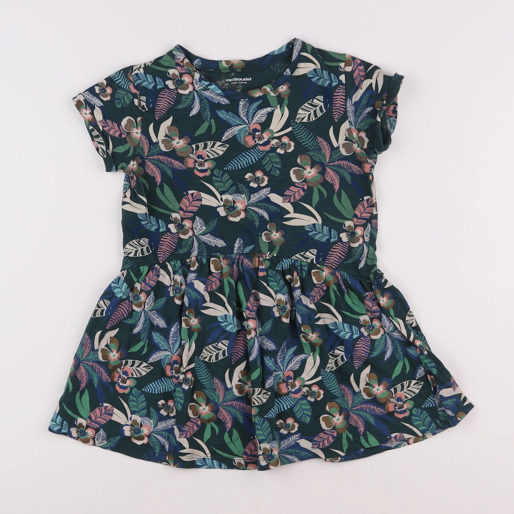 Vertbaudet - robe vert - 5 ans