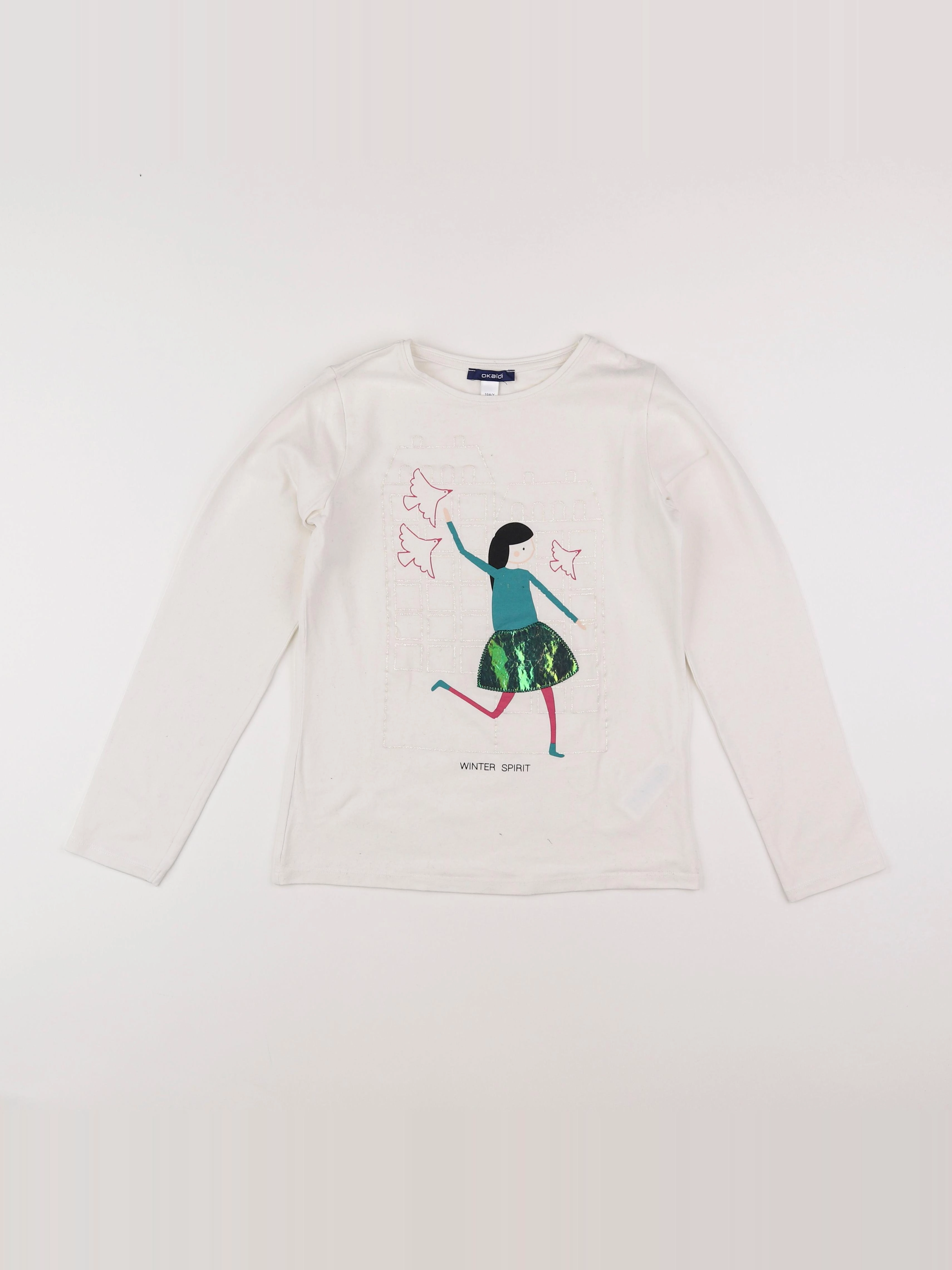 Okaidi - tee-shirt blanc, multicolore - 10 ans