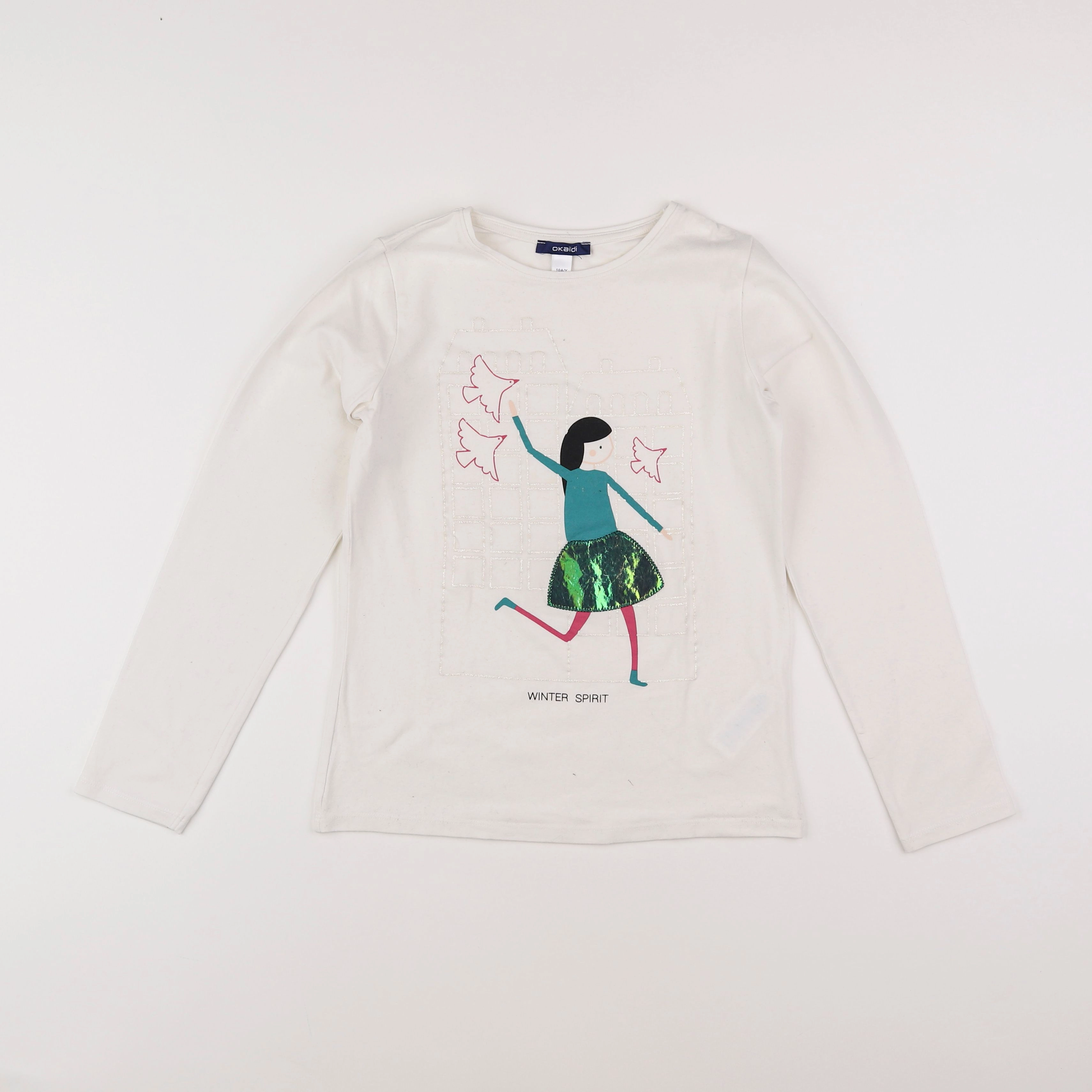 Okaidi - tee-shirt blanc, multicolore - 10 ans