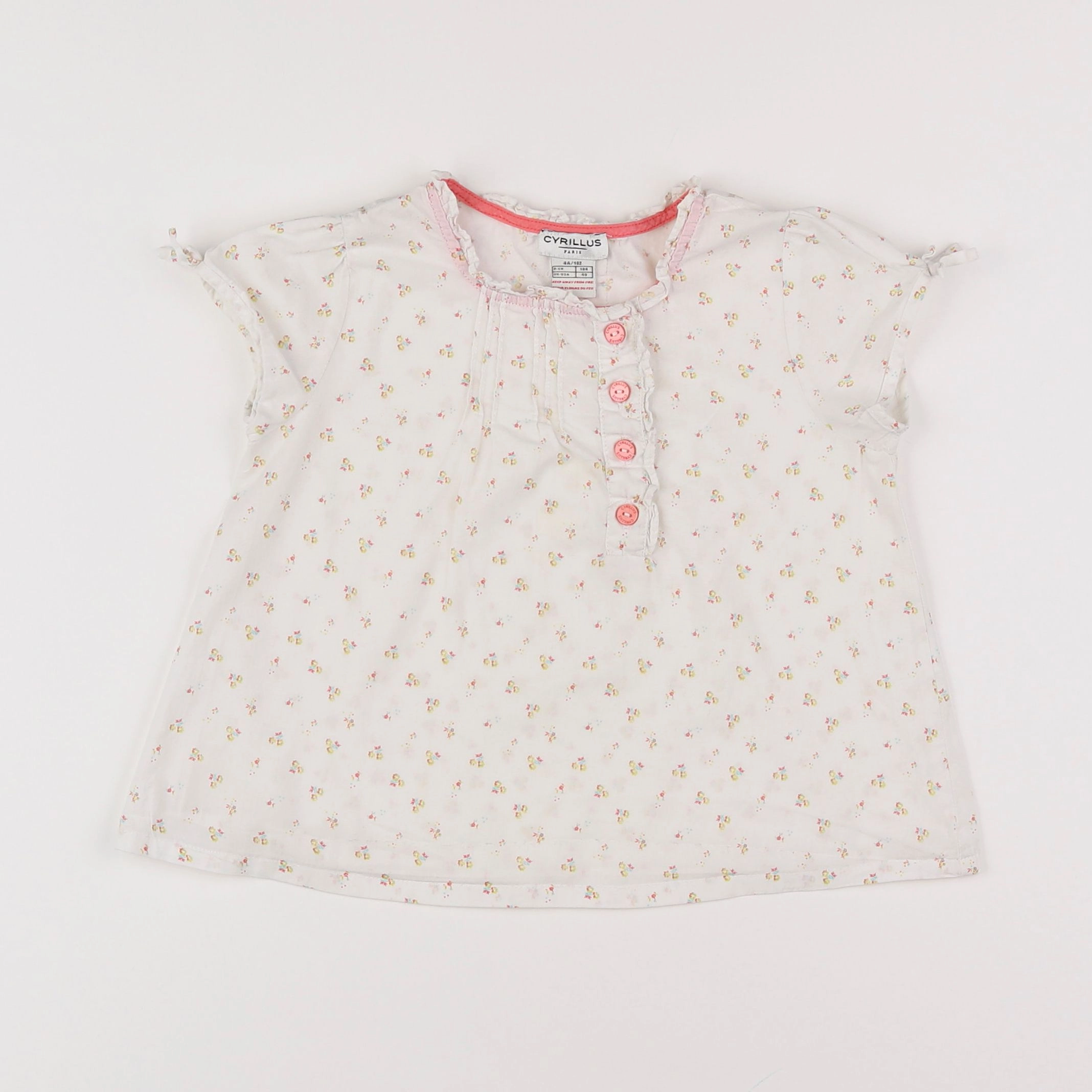 Cyrillus - blouse blanc, multicolore - 4 ans