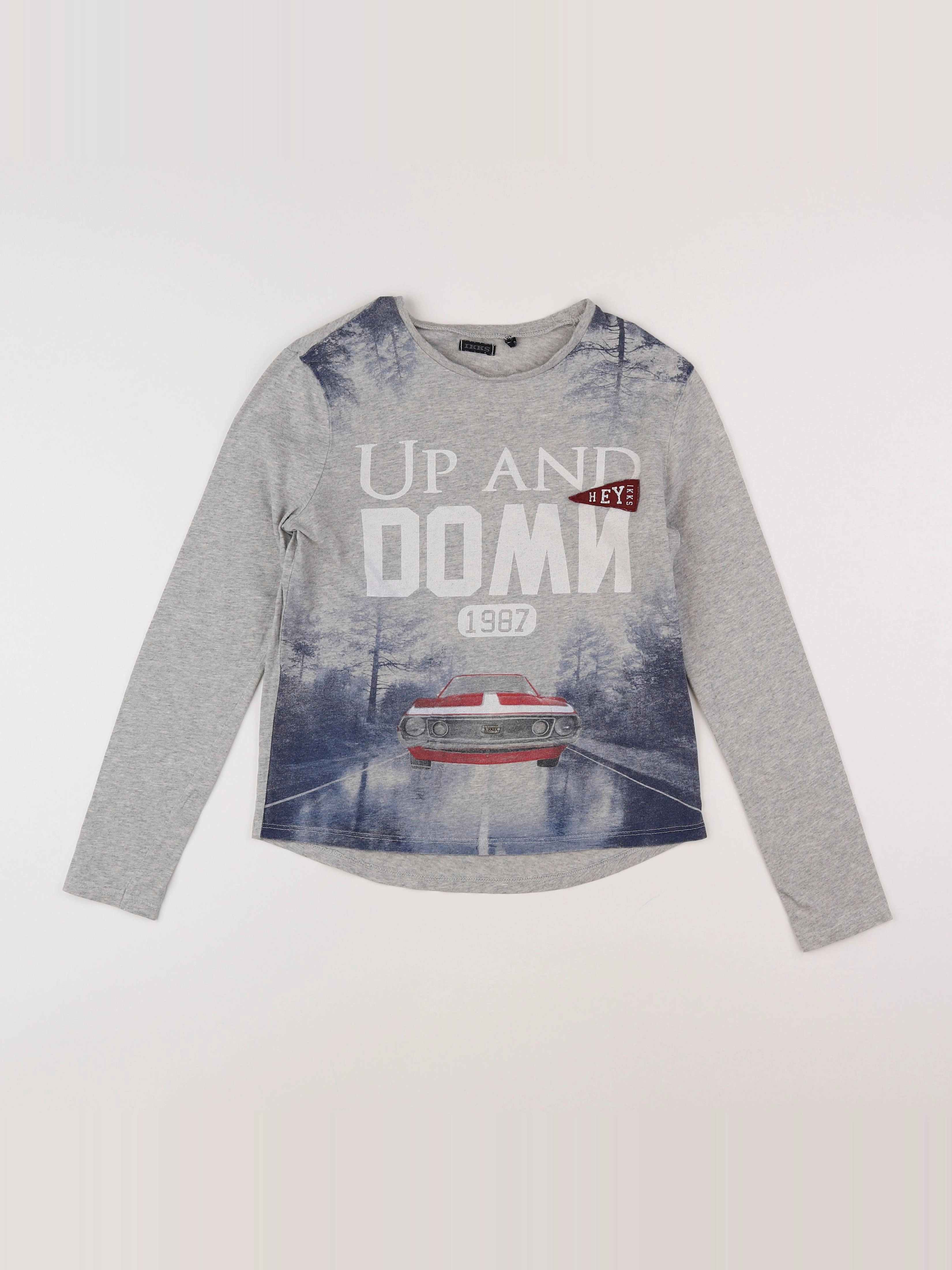 IKKS - tee-shirt bleu, gris - 12 ans