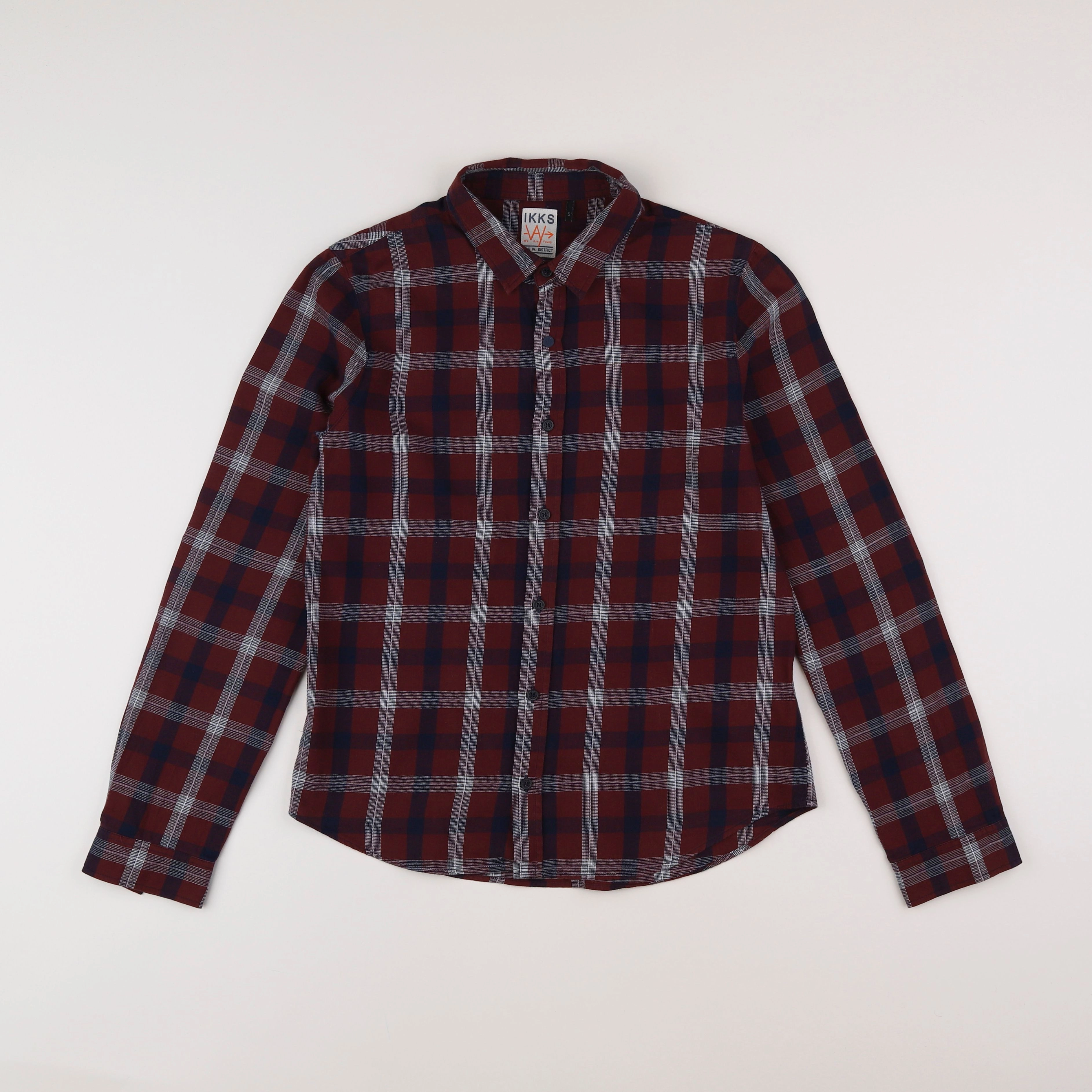 IKKS - chemise rouge, bleu - 14 ans