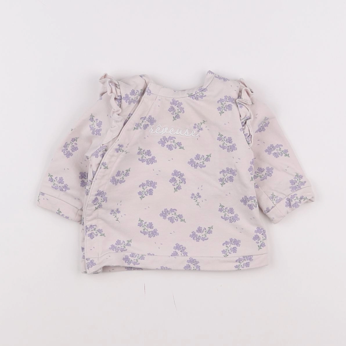 Vertbaudet - sweat violet - 3 mois