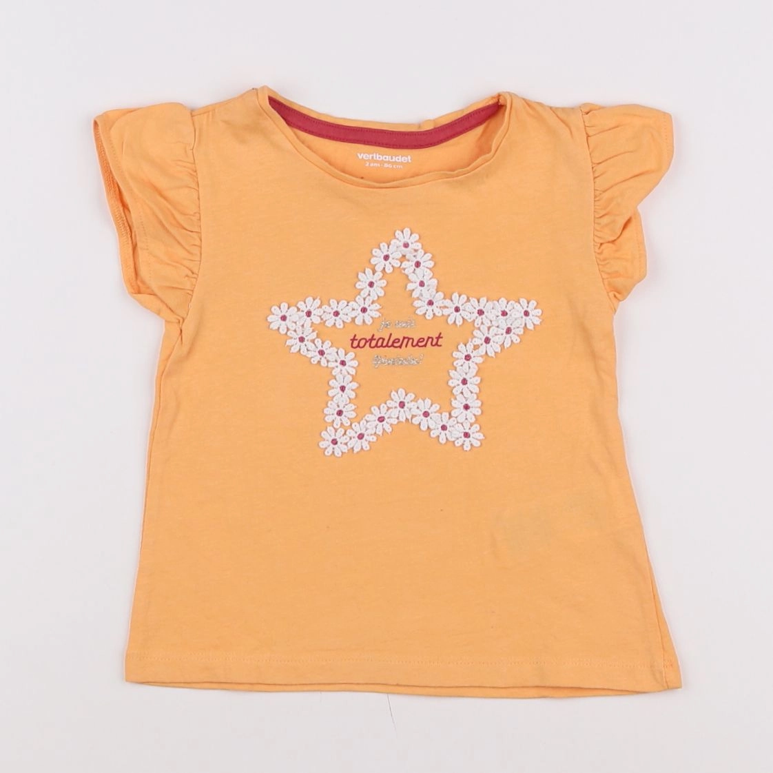 Vertbaudet - tee-shirt orange - 2 ans