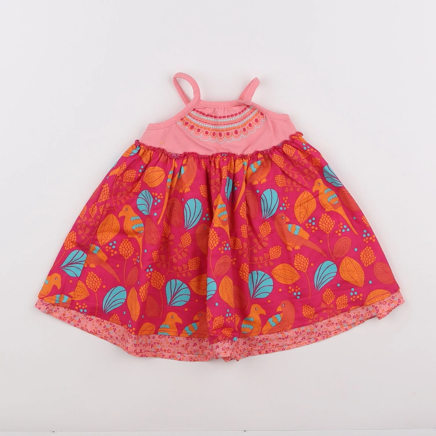 Vertbaudet - robe rose, rouge - 6 mois