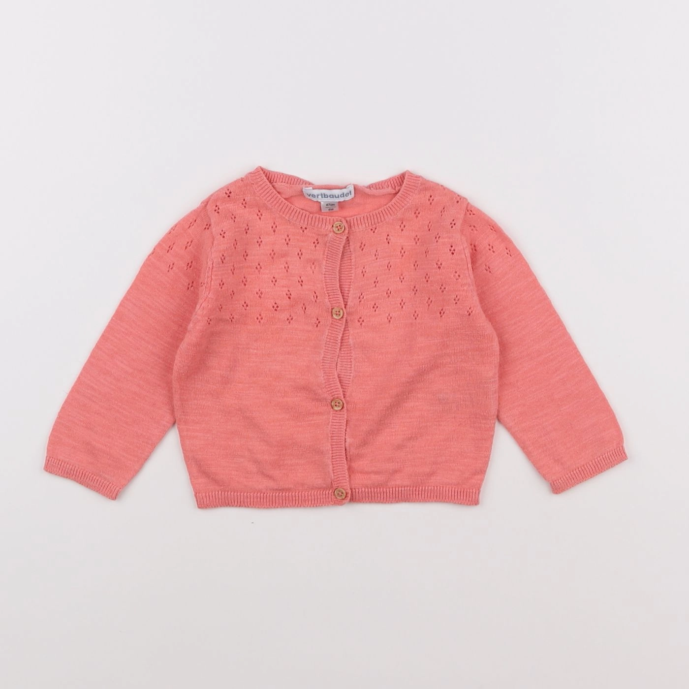 Vertbaudet - gilet rose - 6 mois
