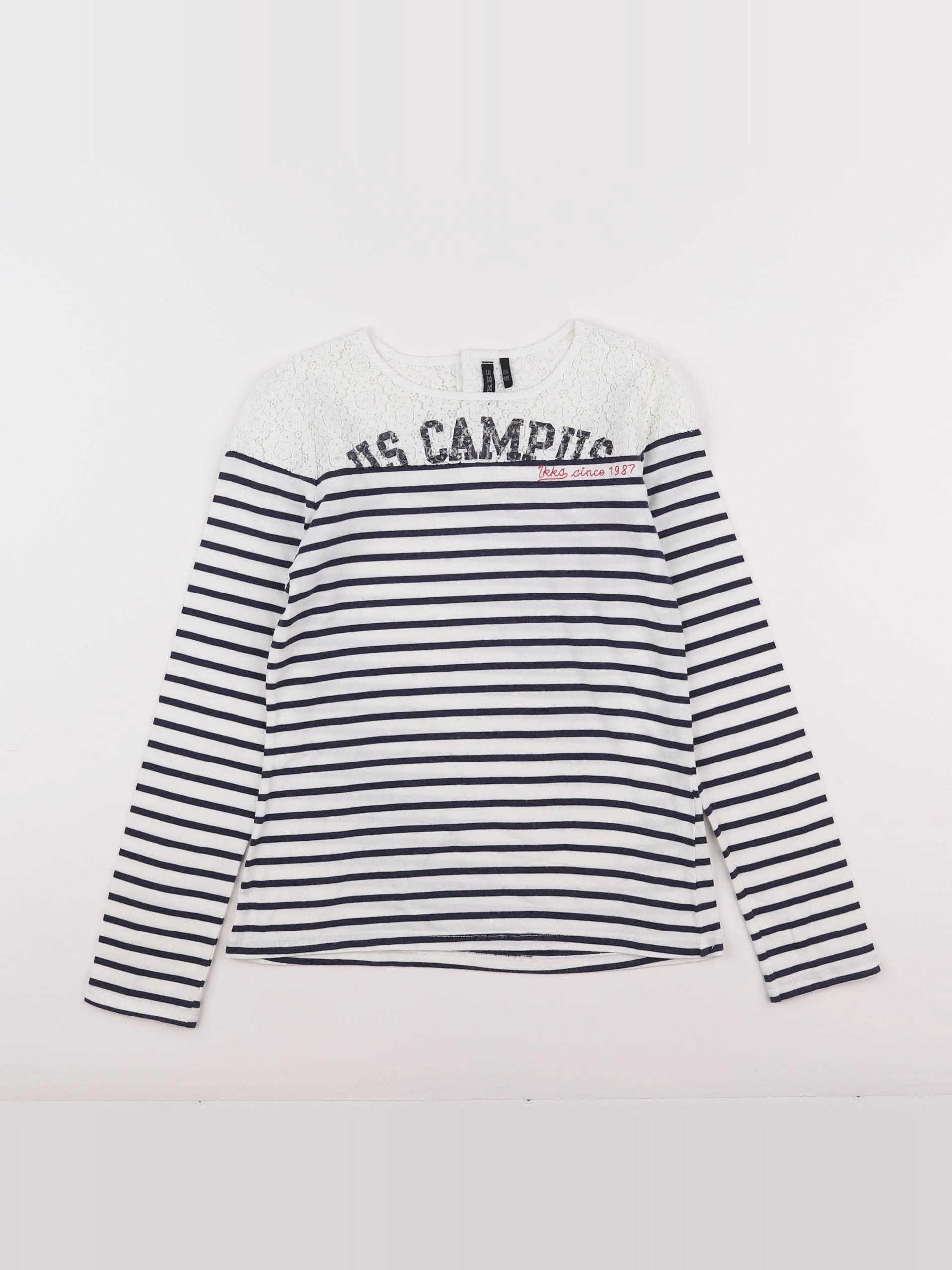 IKKS - tee-shirt blanc, bleu - 10 ans