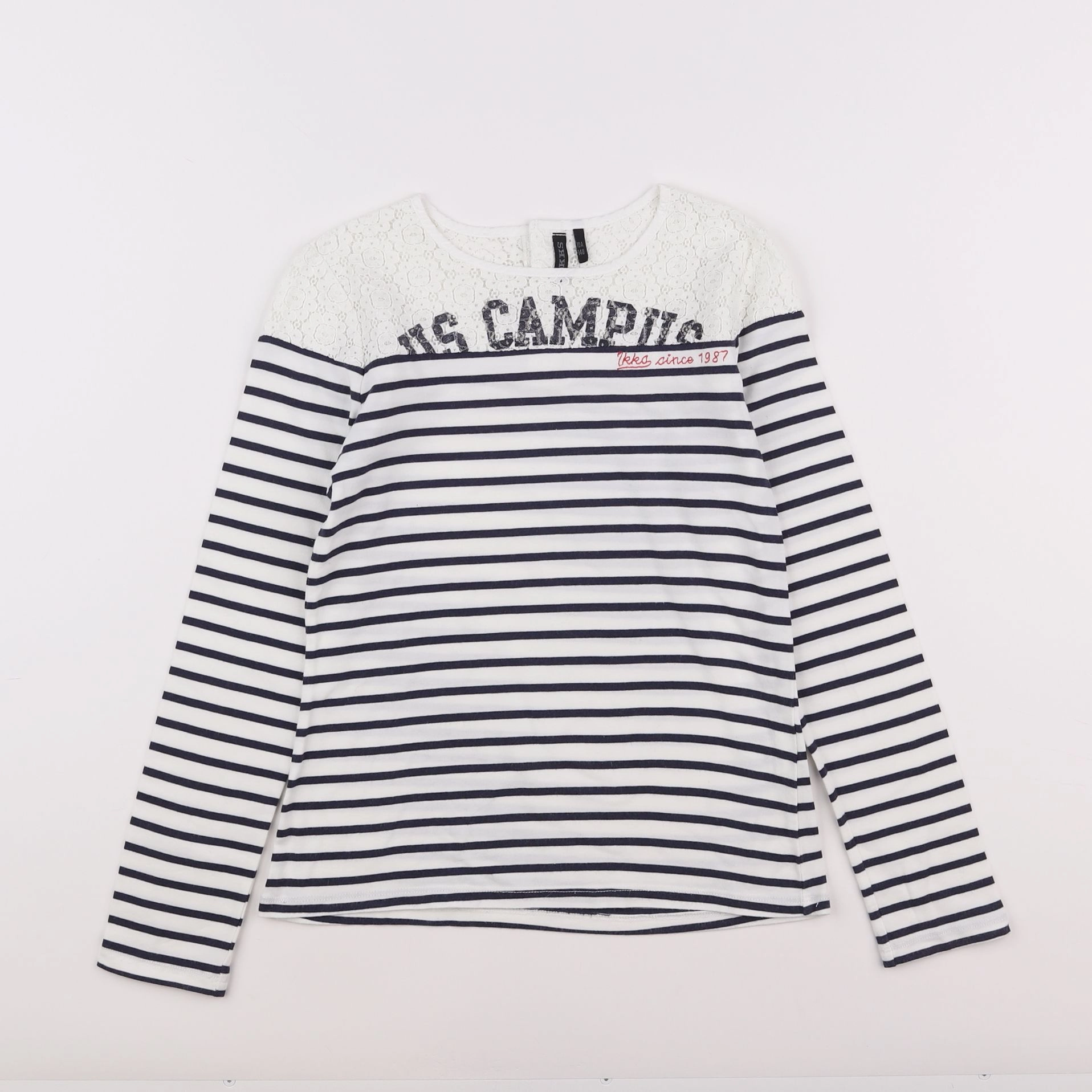 IKKS - tee-shirt blanc, bleu - 10 ans