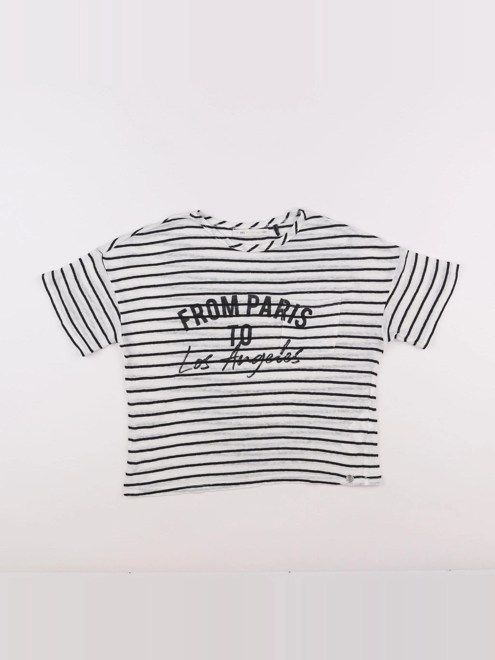 IKKS - tee-shirt blanc, noir - 10 ans
