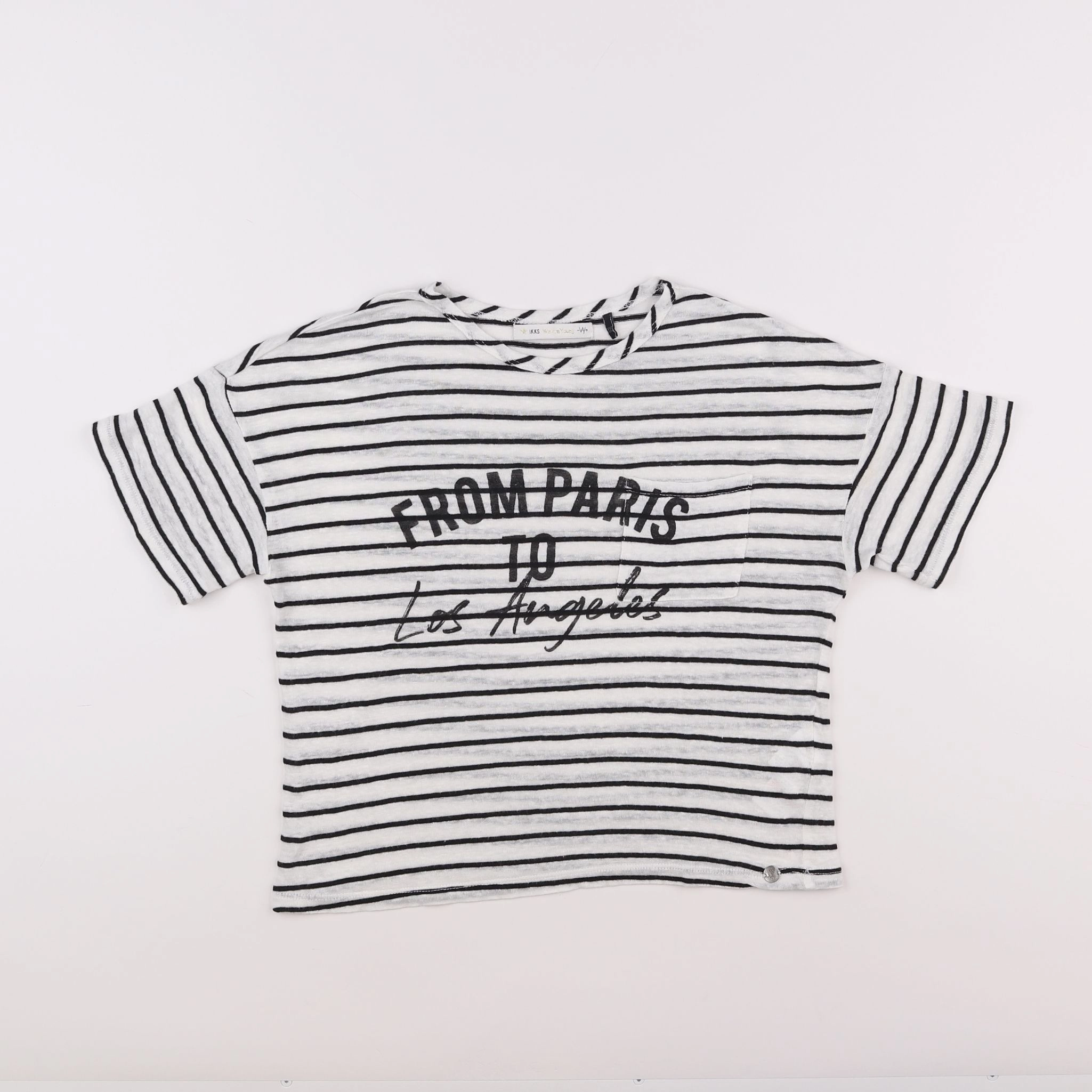 IKKS - tee-shirt blanc, noir - 10 ans