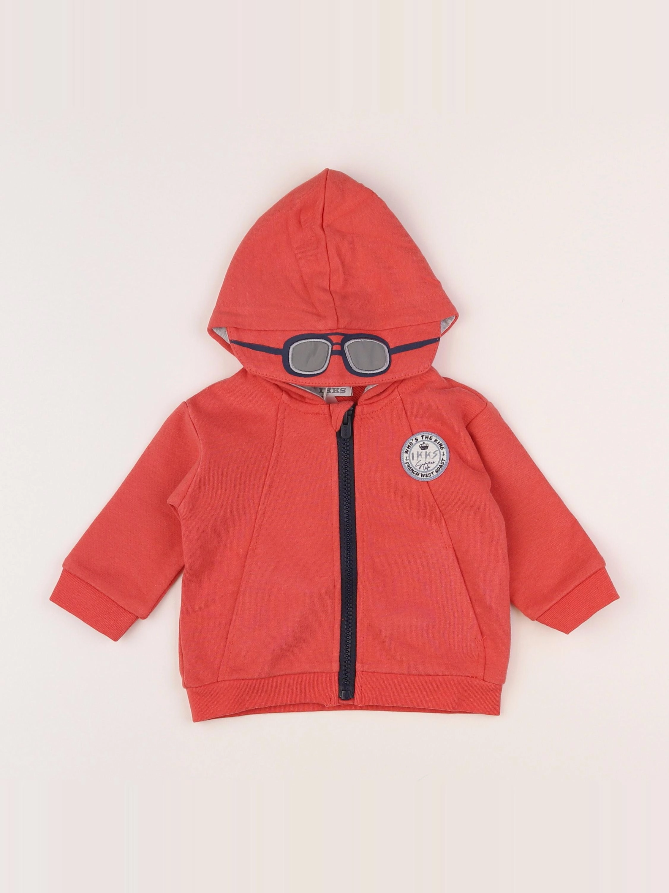 IKKS - sweat orange imprimé au dos - 6 mois