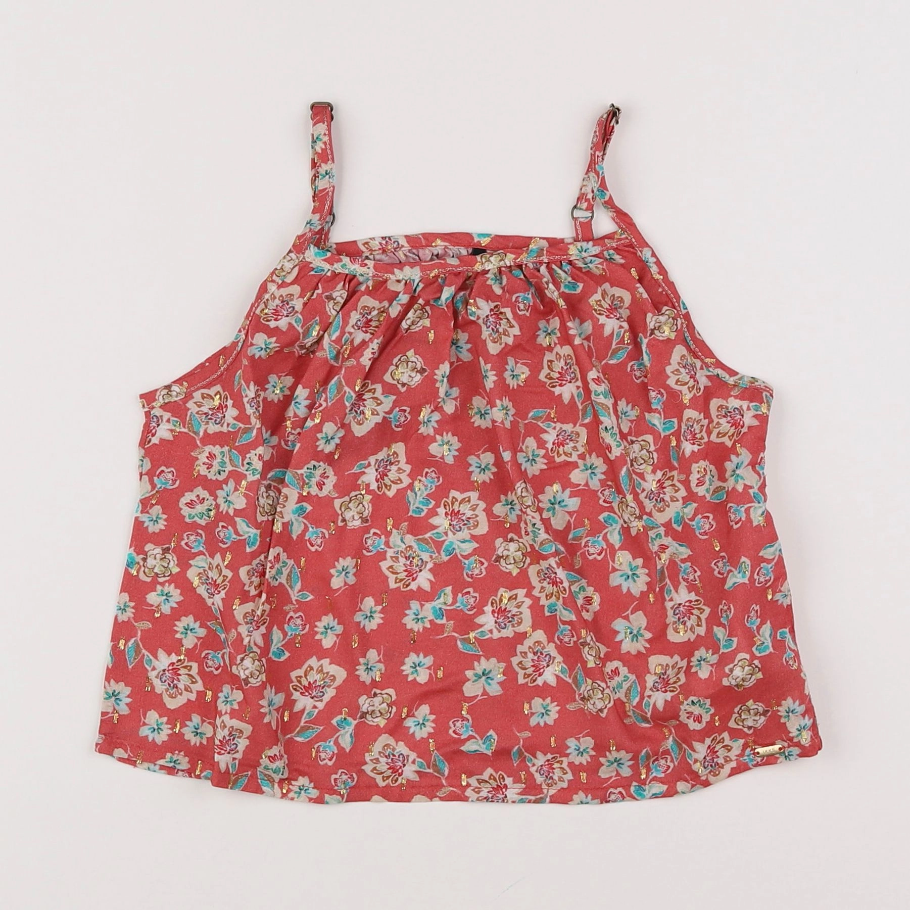 IKKS - blouse rouge et or - 4 ans