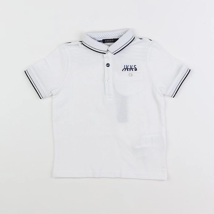 IKKS - polo imprimé au dos bleu, blanc - 2 ans