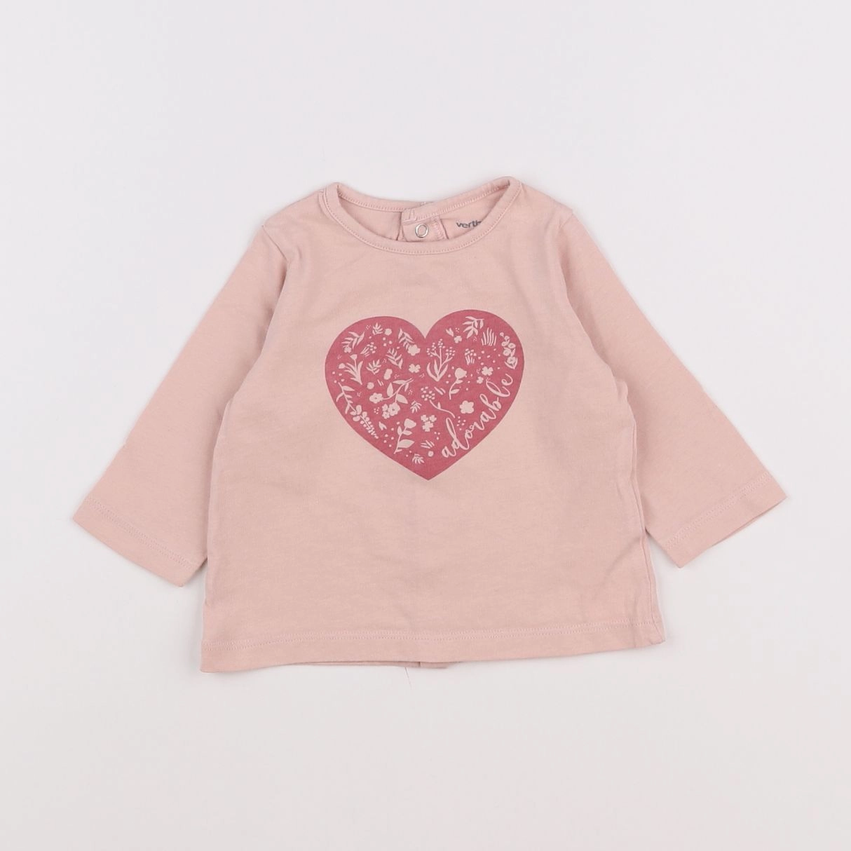 Vertbaudet - tee-shirt rose - 3 mois