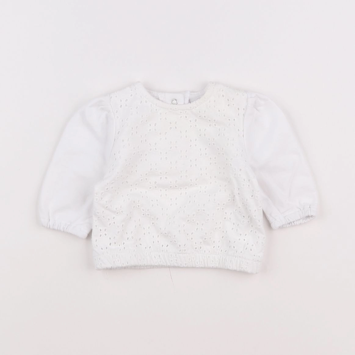 Vertbaudet - sweat blanc - 3 mois