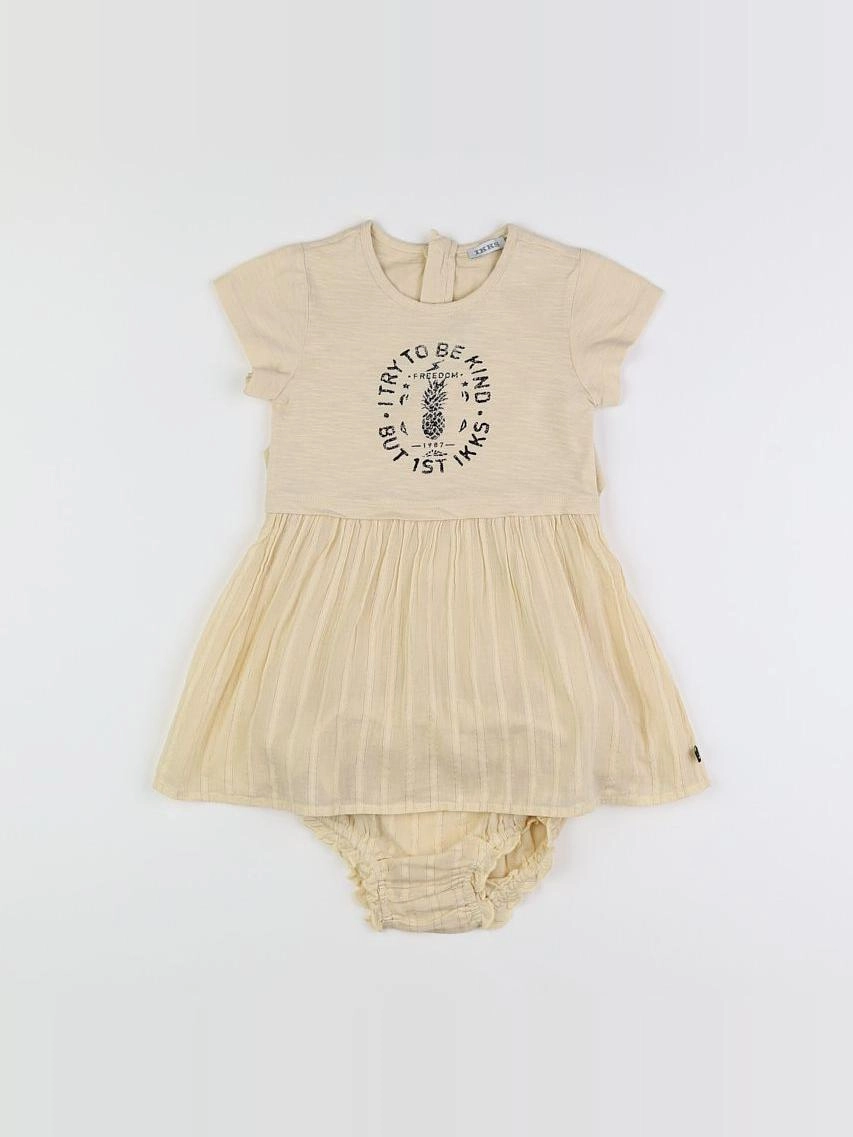 IKKS - robe beige, or - 12 mois