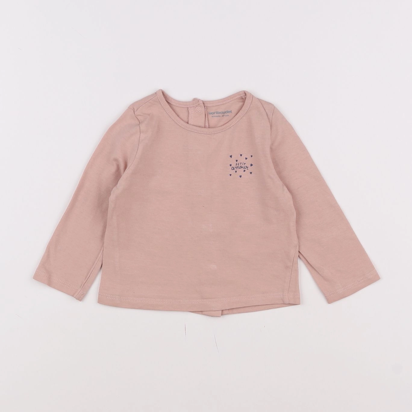 Vertbaudet - tee-shirt rose - 6 mois