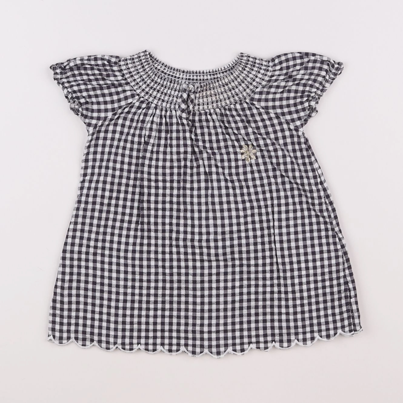 Vertbaudet - robe gris, blanc - 6 mois