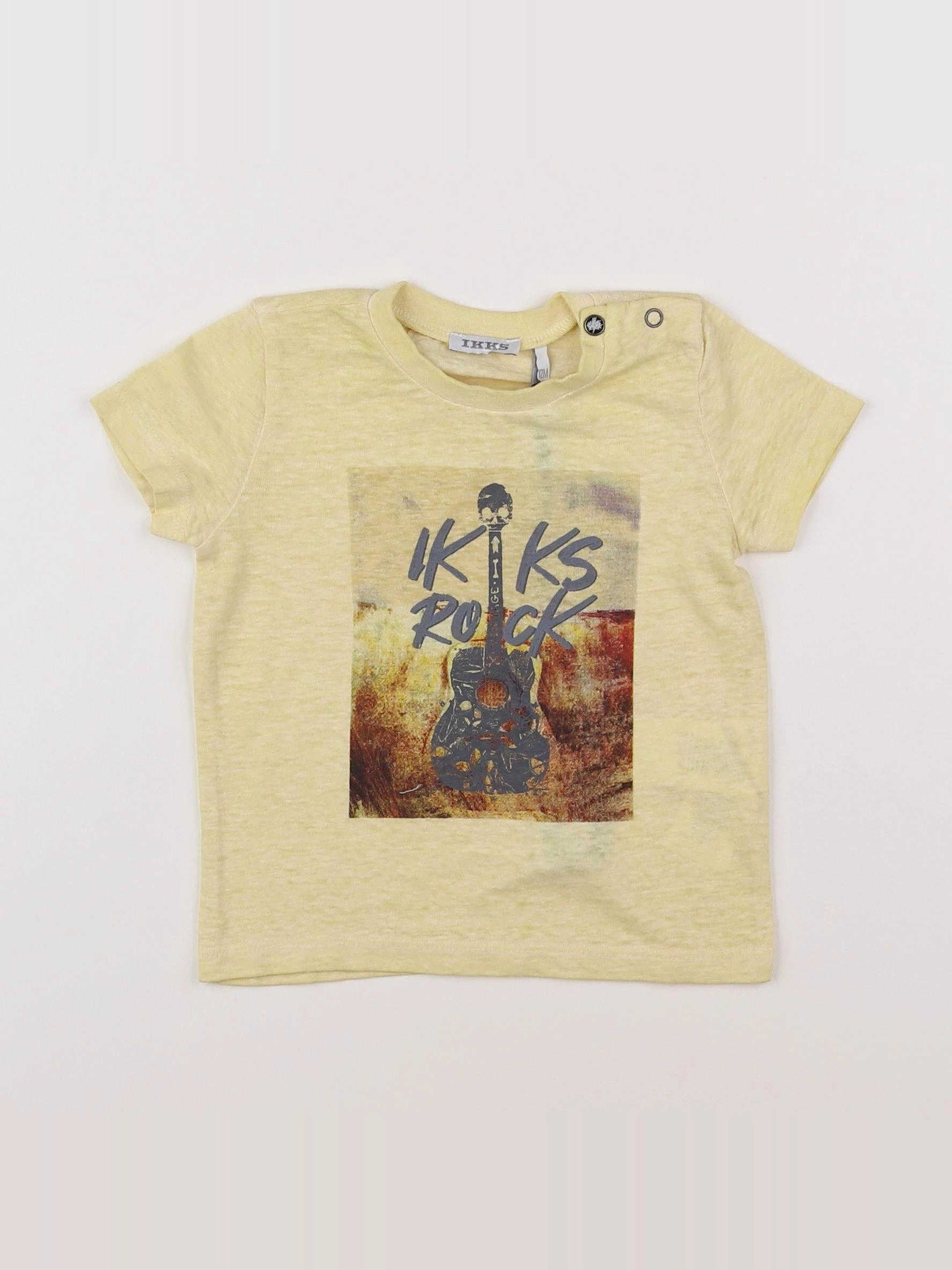 IKKS - tee-shirt jaune - 12 mois