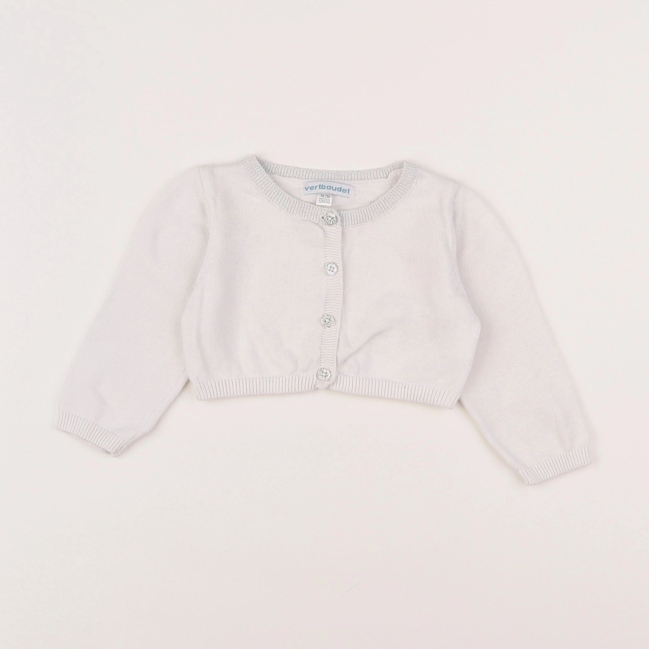 Vertbaudet - gilet blanc - 12 mois