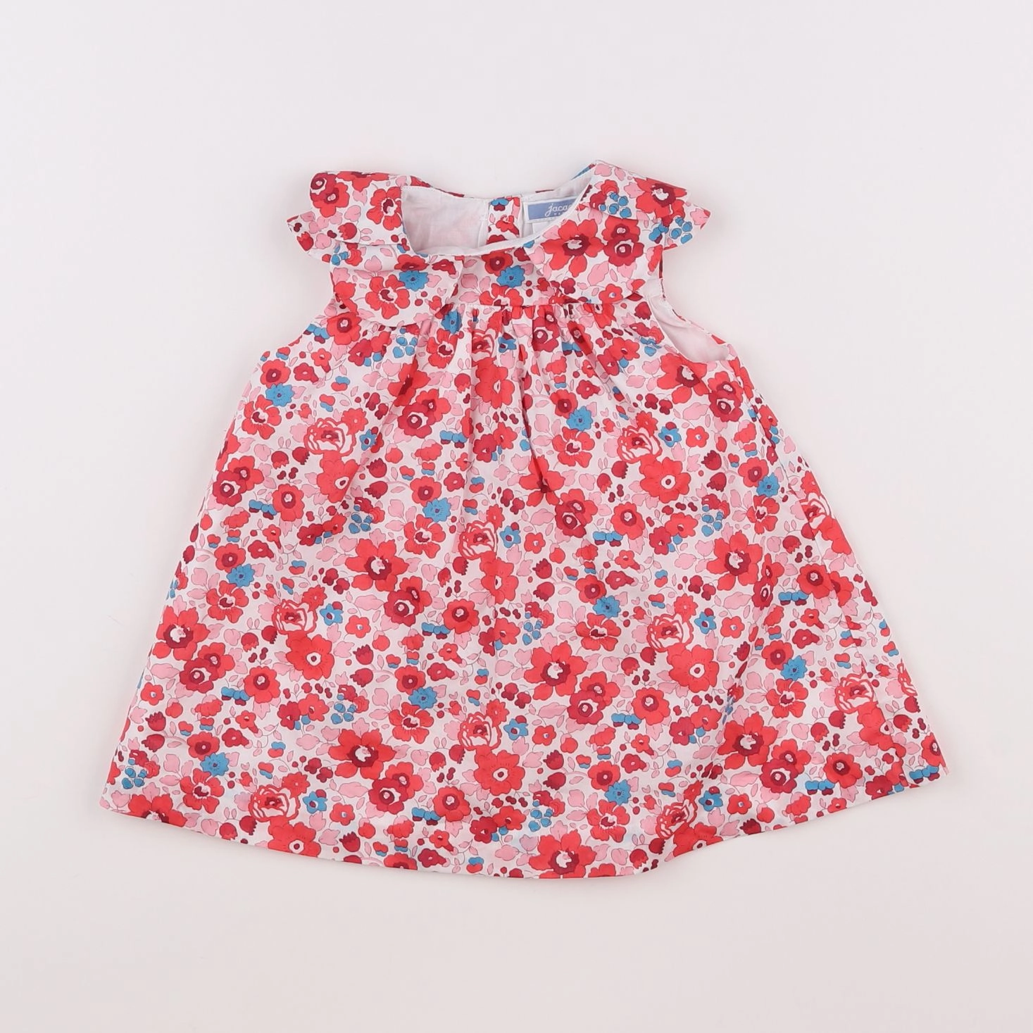 Jacadi - robe liberty blanc, rose - 12 mois