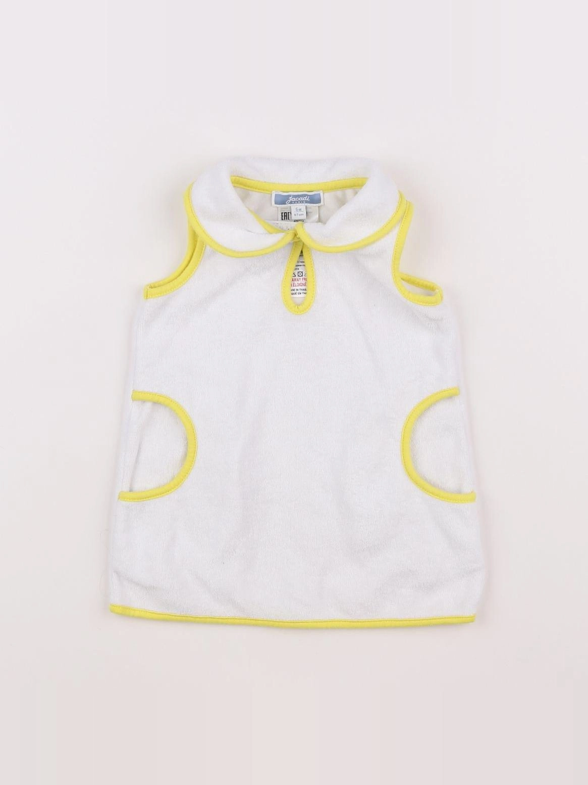 Jacadi - robe blanc, jaune - 6 mois