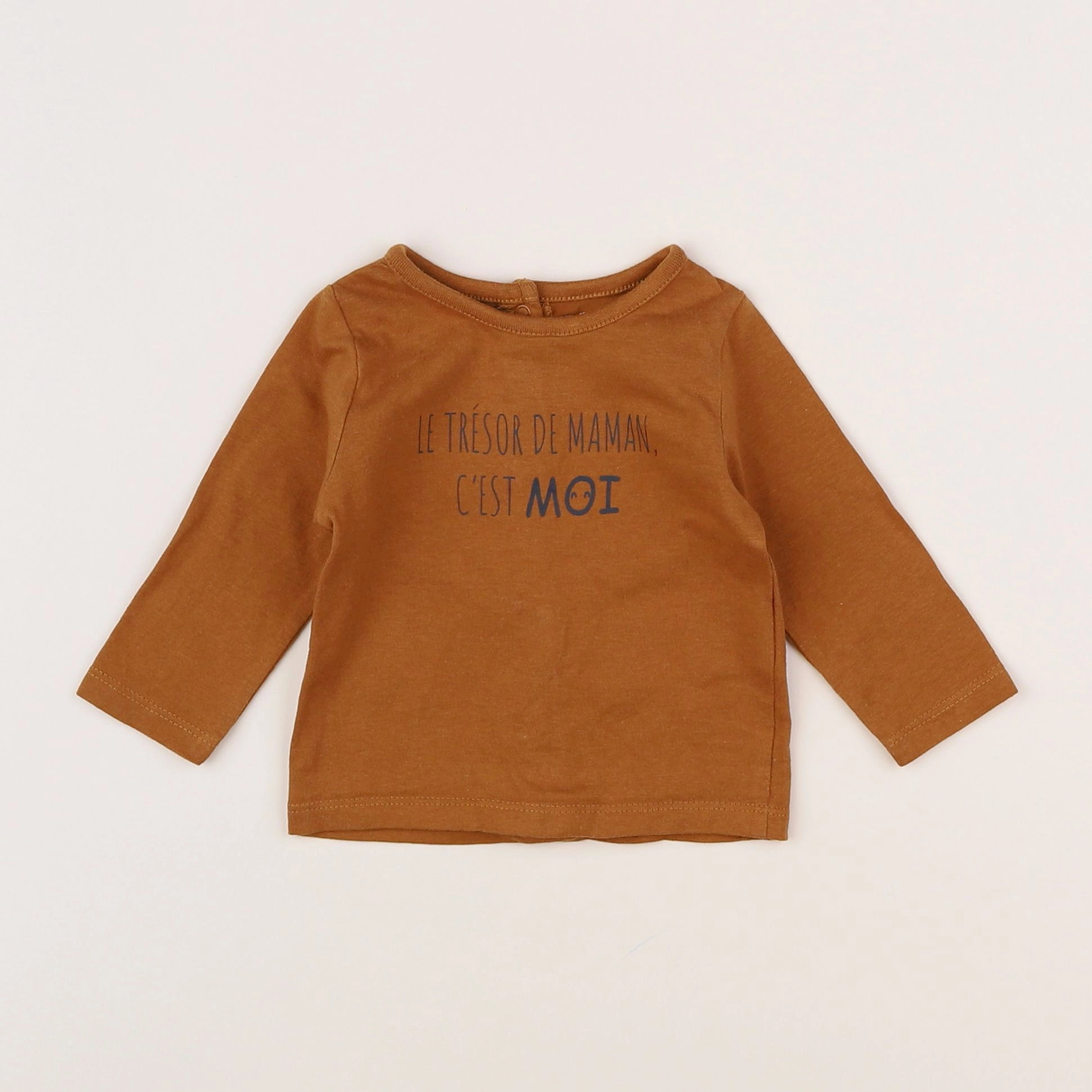 Vertbaudet - tee-shirt marron - 3 mois