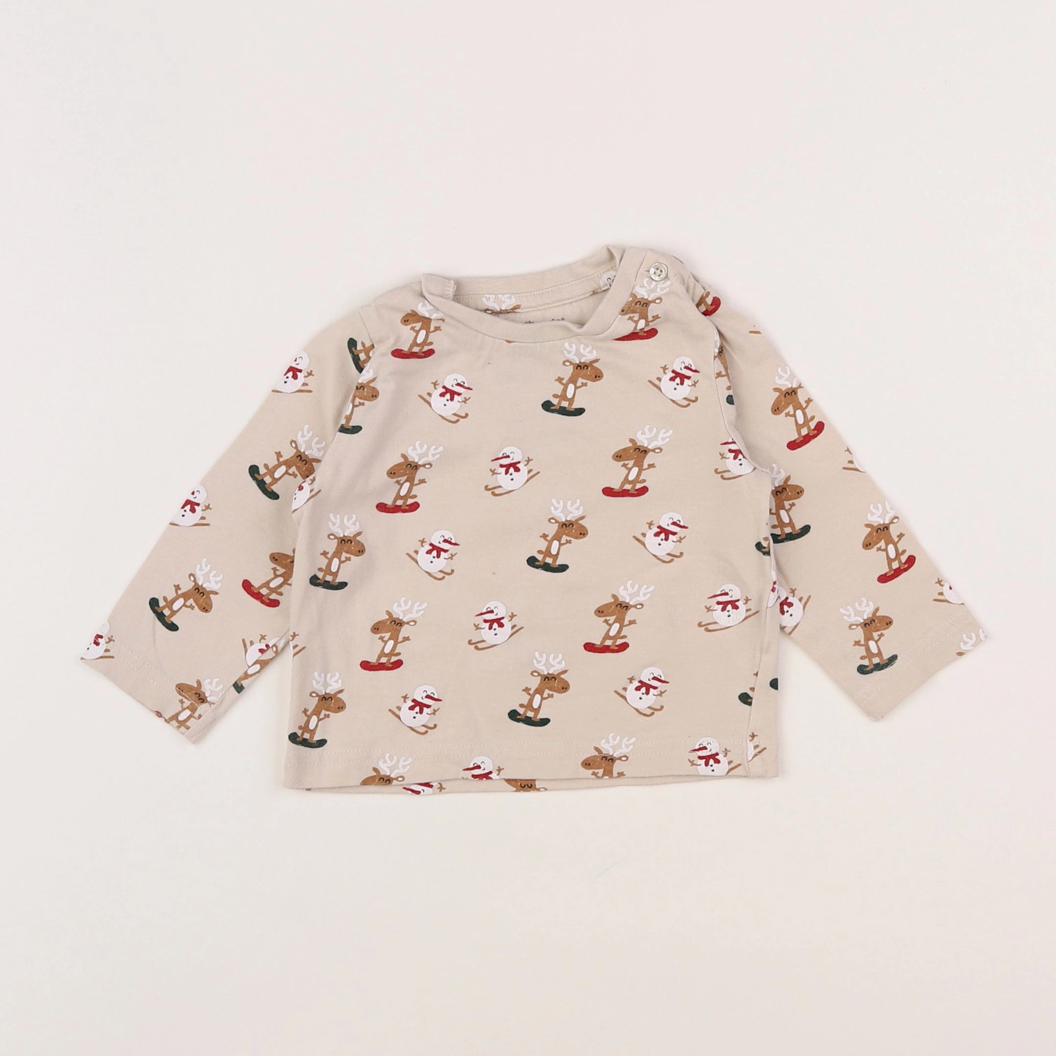 Vertbaudet - tee-shirt beige - 9 mois