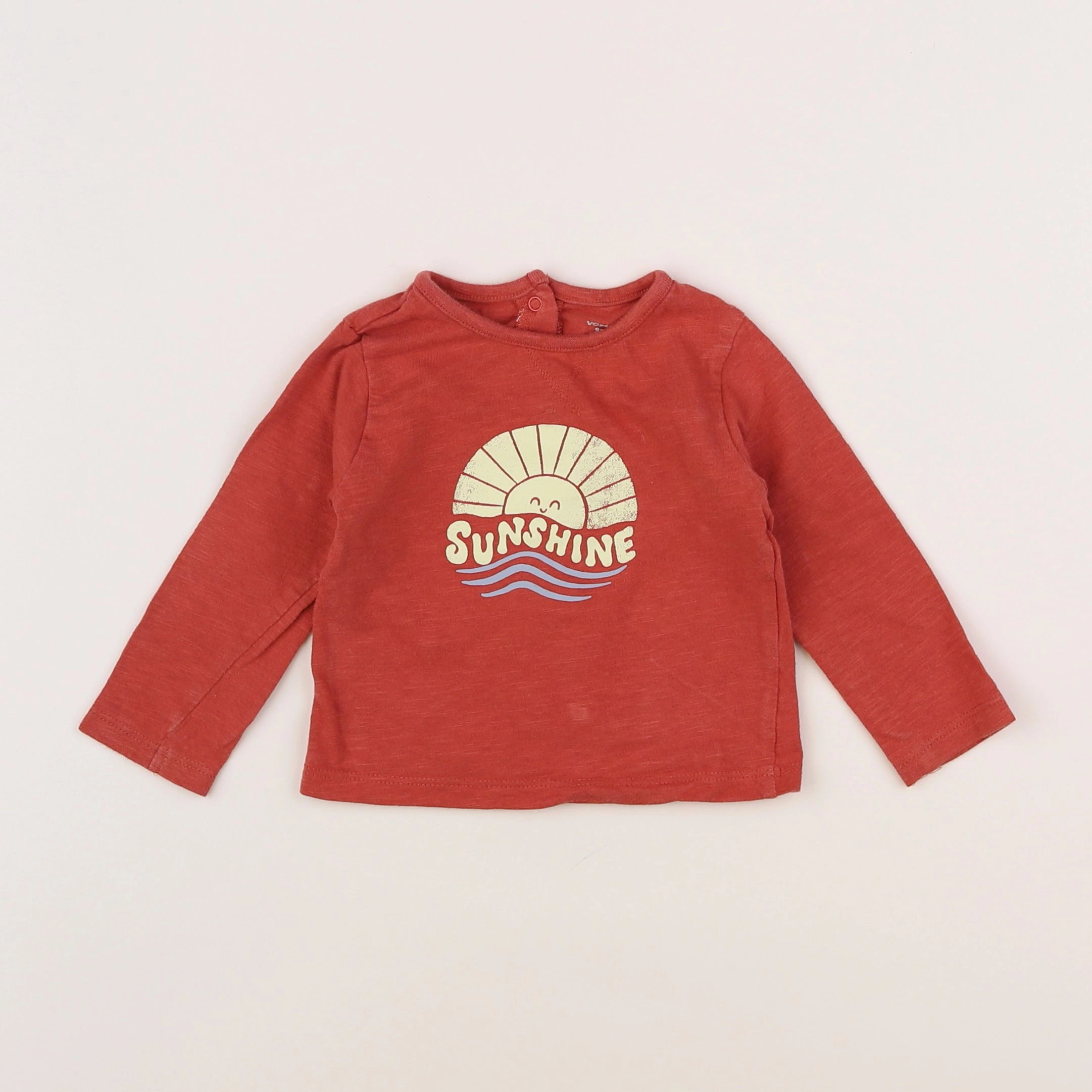 Vertbaudet - tee-shirt rouge - 9 mois