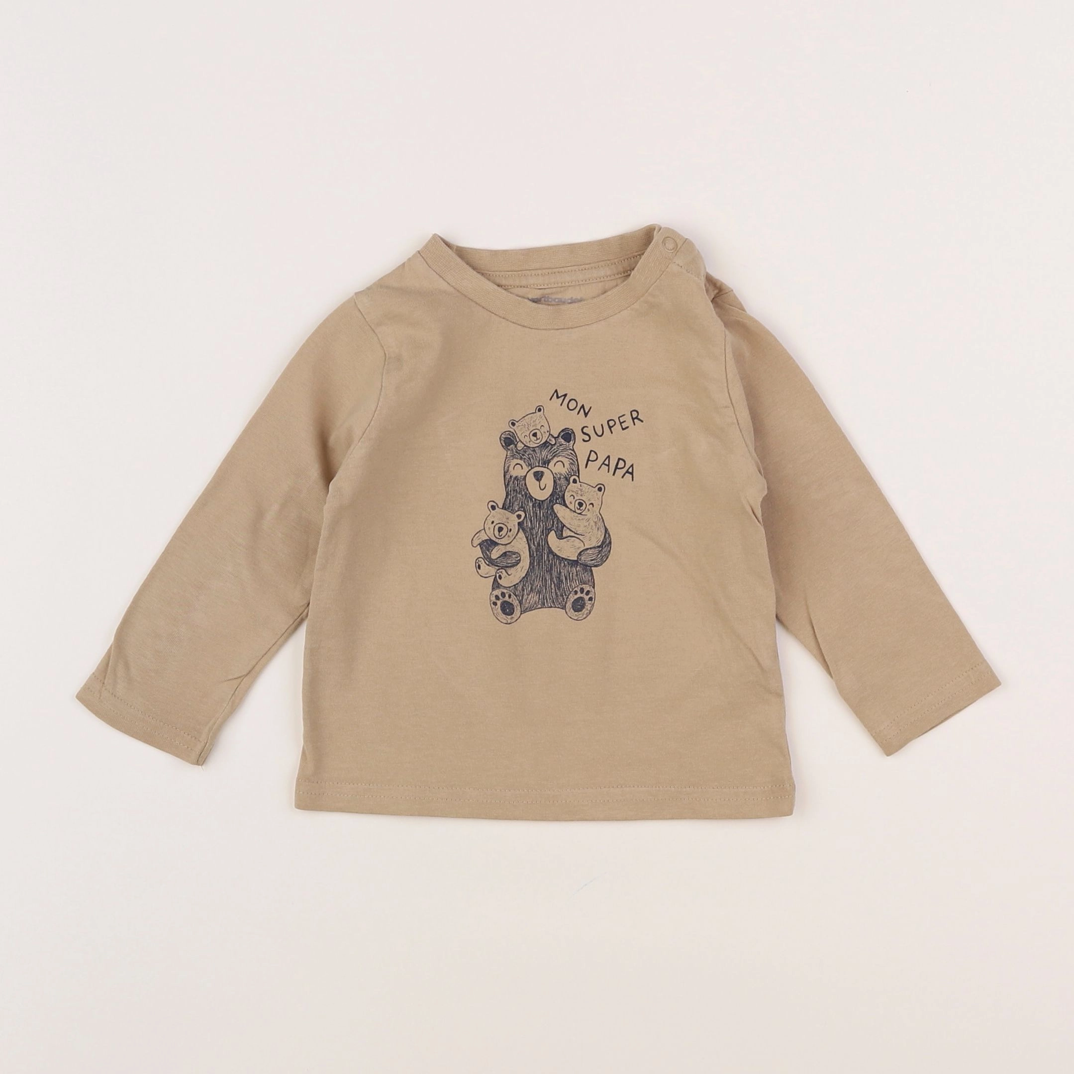 Vertbaudet - tee-shirt beige - 9 mois