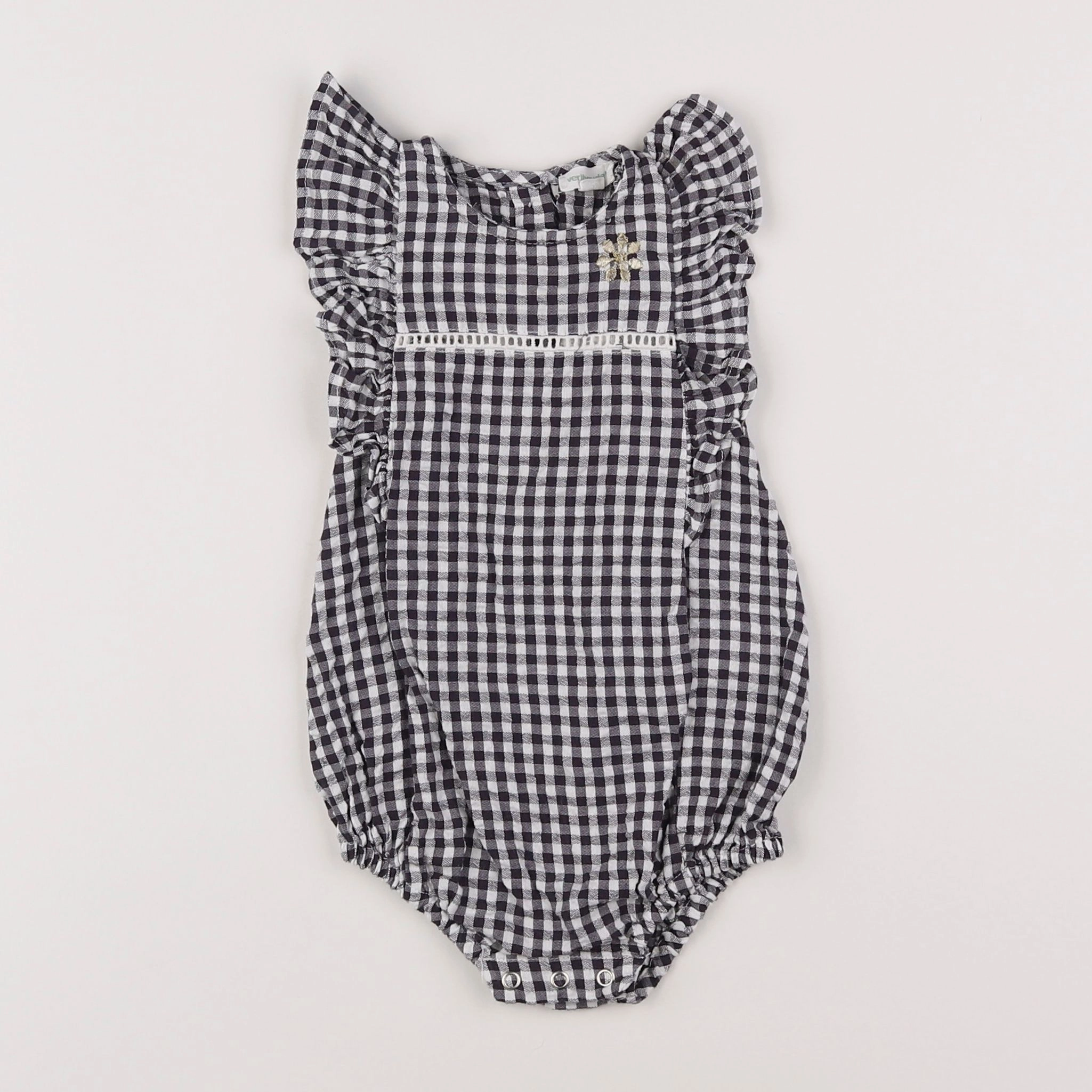 Vertbaudet - combinaison gris, blanc - 6 mois