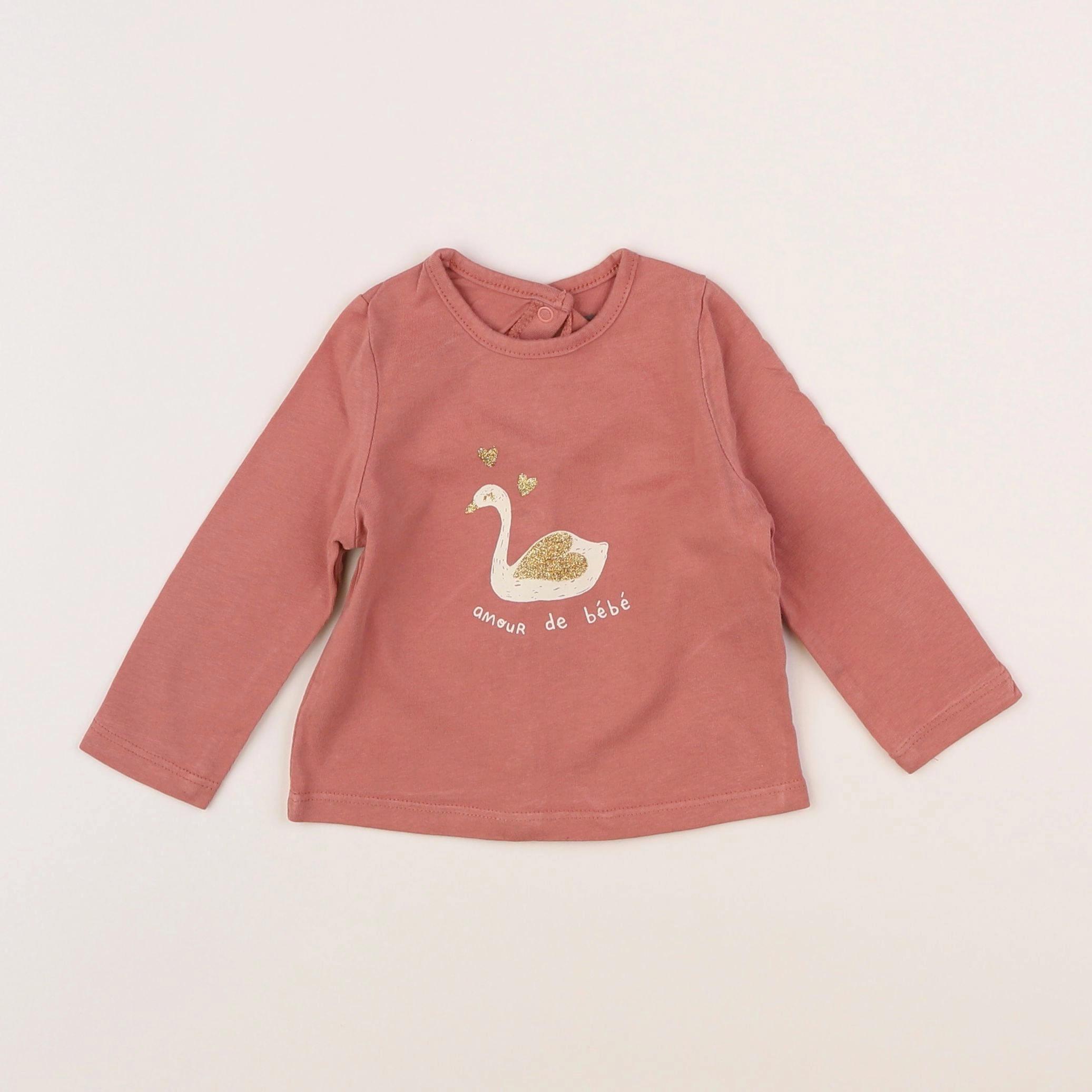 Vertbaudet - tee-shirt rose - 6 mois