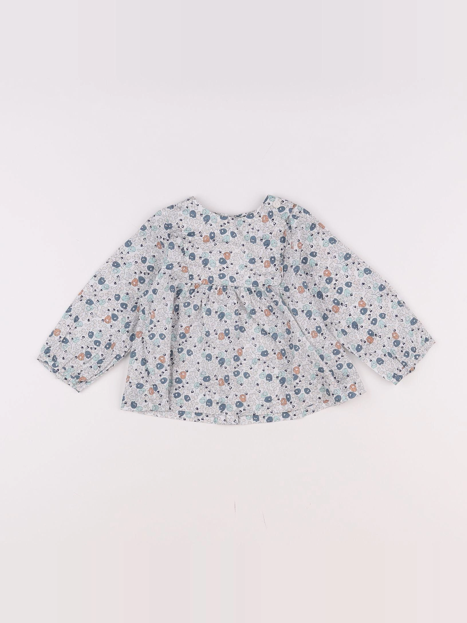 Jacadi - blouse liberty bleu - 12 mois