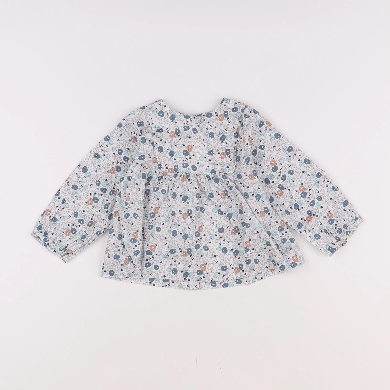 Jacadi - blouse liberty bleu - 12 mois