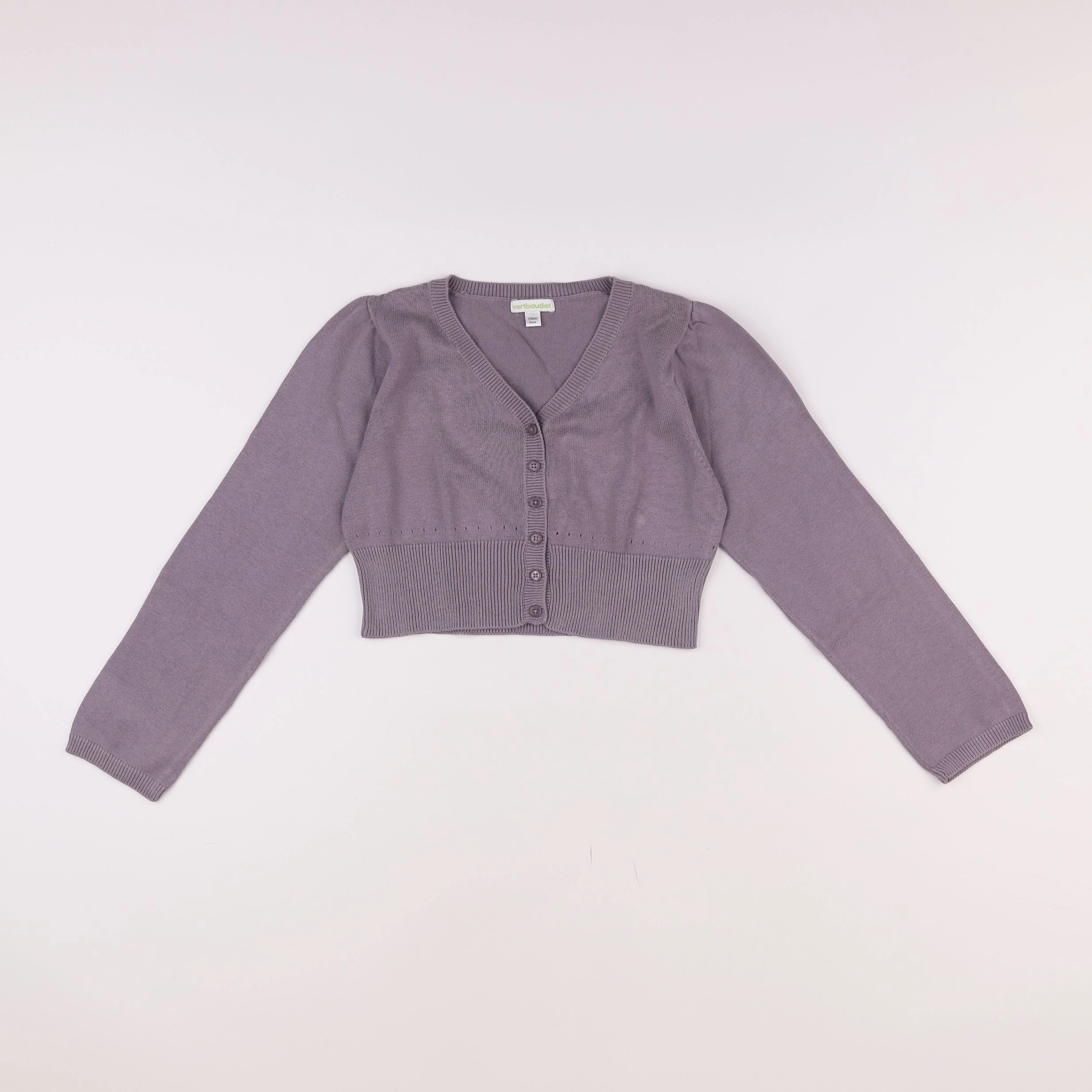 Vertbaudet - gilet violet - 8 ans