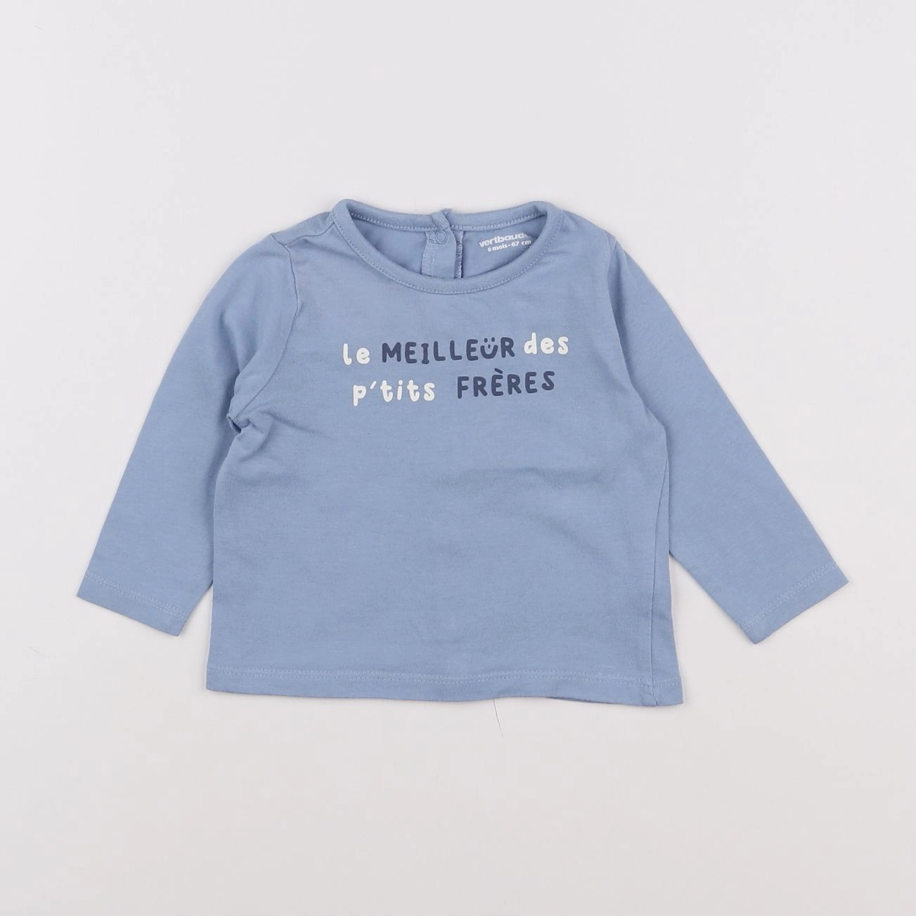 Vertbaudet - tee-shirt bleu - 6 mois